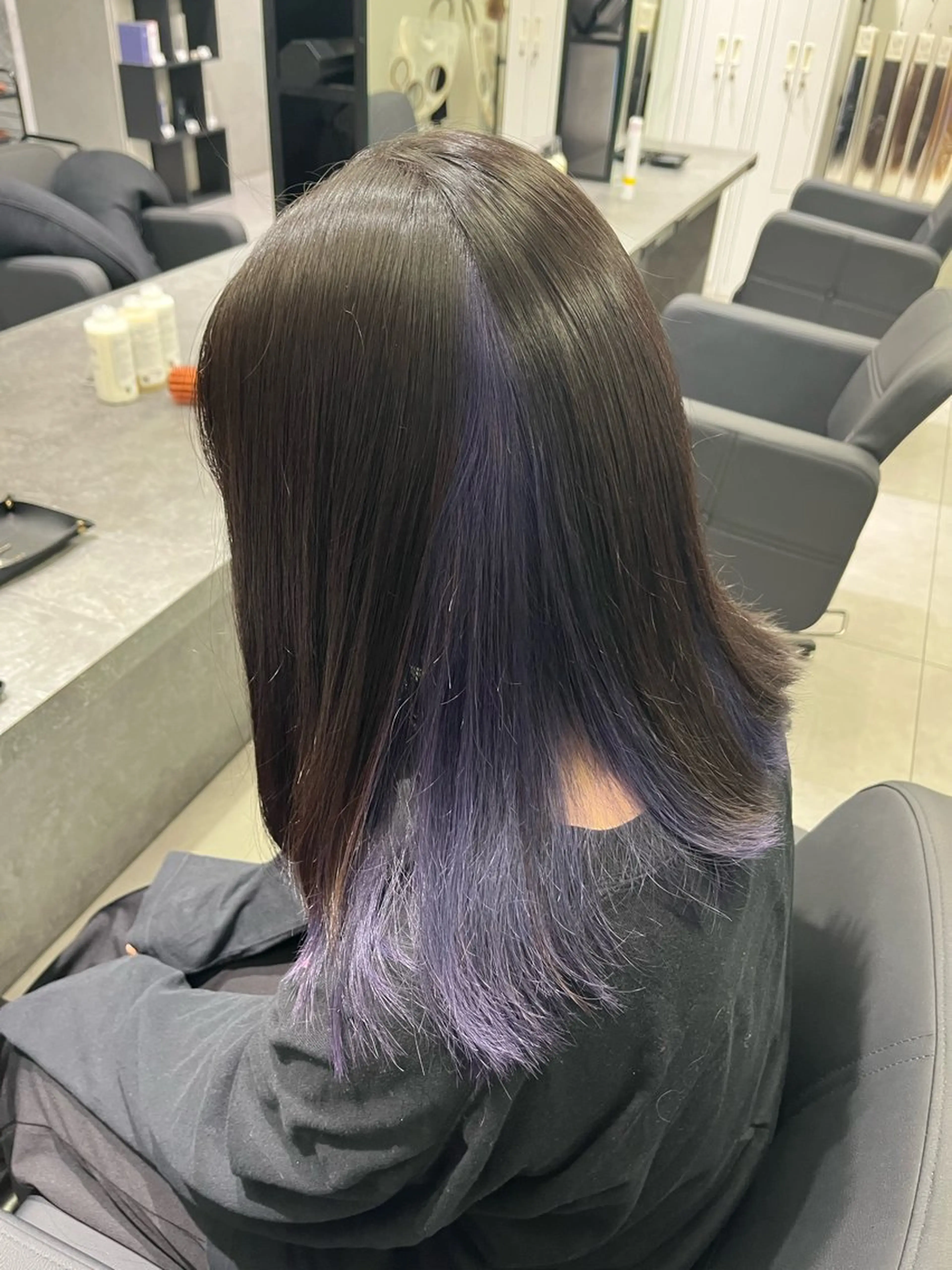 ミディアム カラー カット ヘアカラー レイヤーカット 村上海成のヘアスタイル