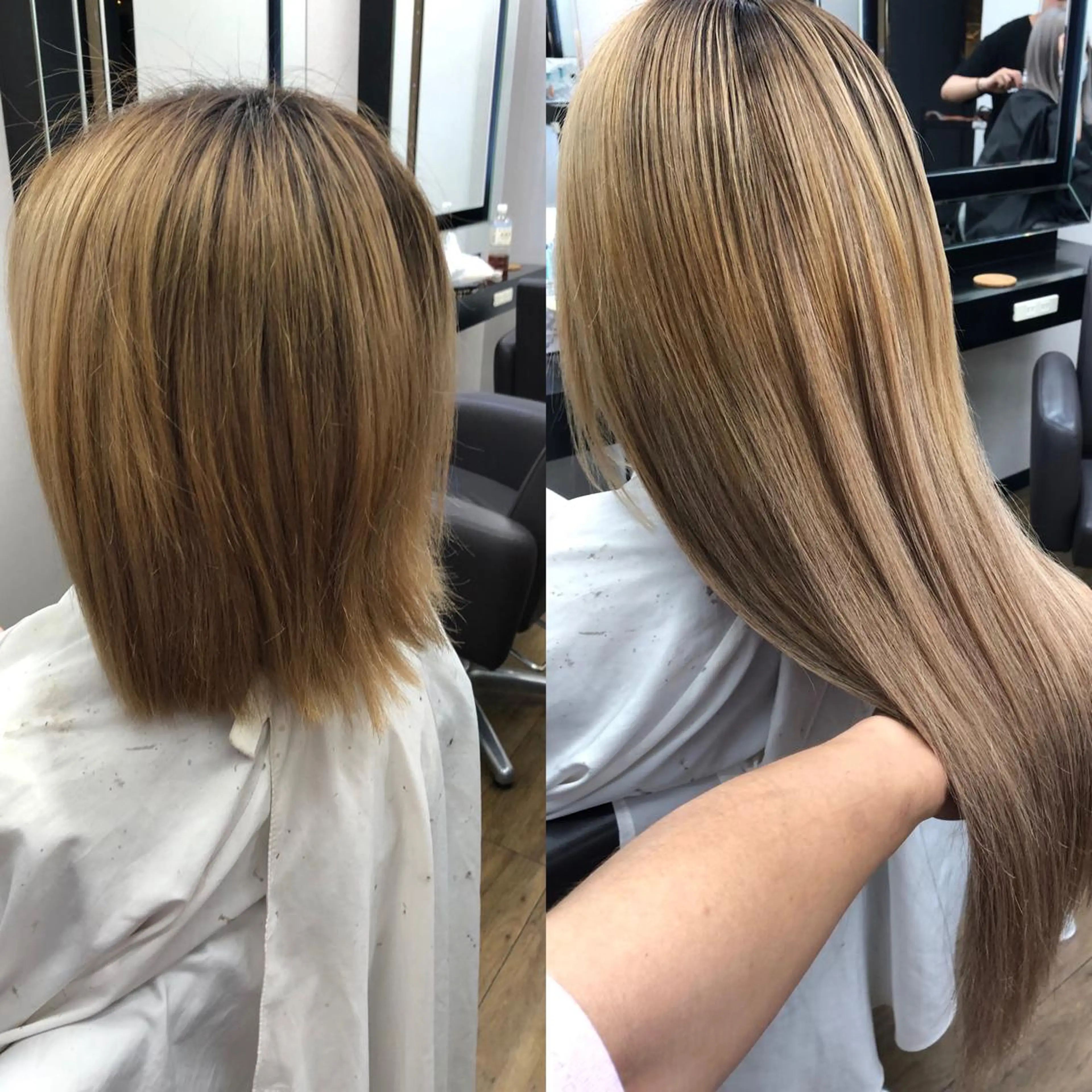 ロング シールエクステ ボブ エクステ ハイライト レイヤーカット カット パーマ エクステ ヘッドスパ alpha. カラーエクステ下妻のヘアスタイル