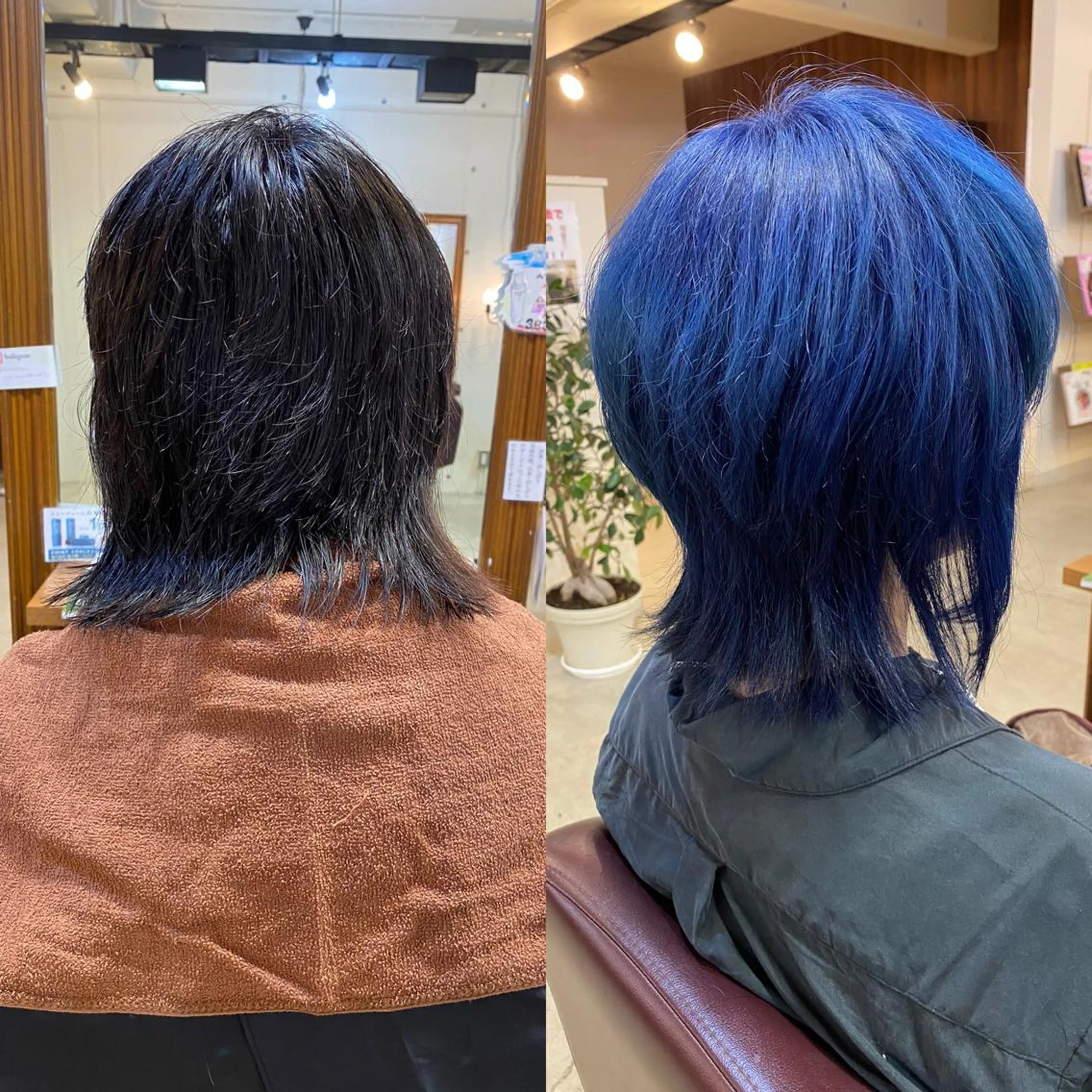 ショート カラー ヘアアレンジ ブルーカラー ボブ ウルフカット カット ヘアカラー SALOWIN京都河原町Suite店所属・外国人風レイヤー/ ハイトーンSHUのヘアスタイル
