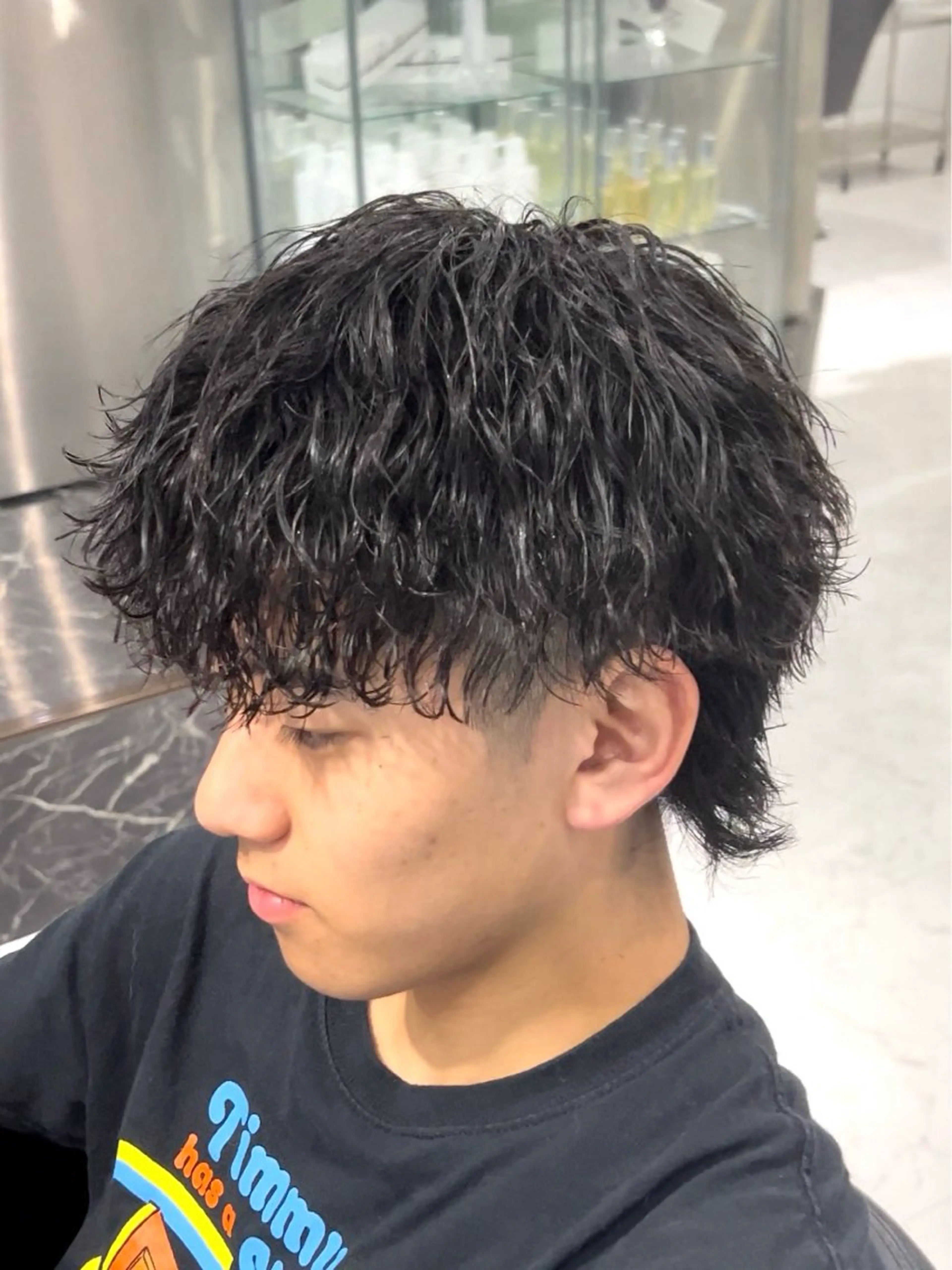 ショート パーマ メンズ メンズパーマ 波巻きパーマ カット パーマ フウト/メンズカット /メンズパーマのヘアスタイル