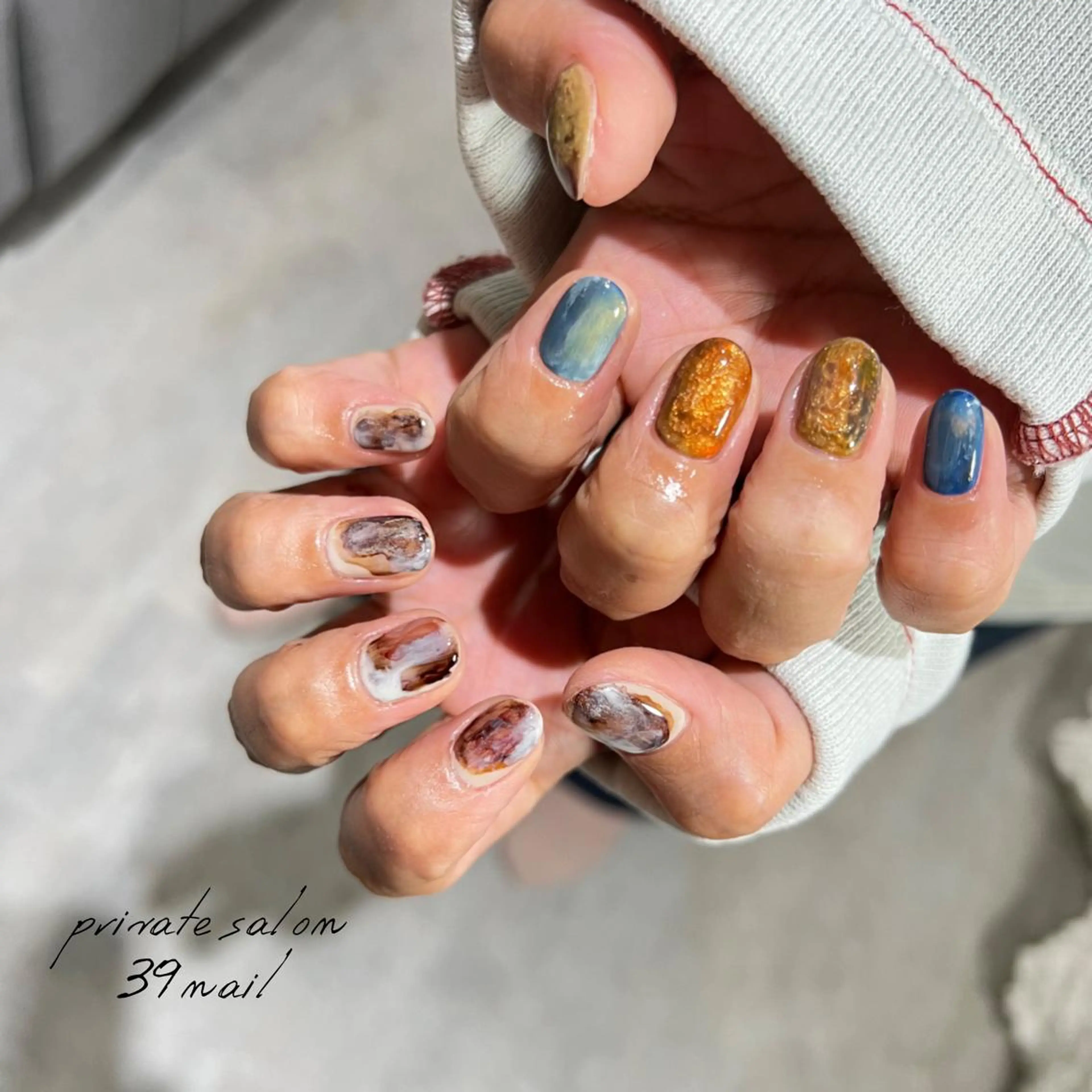 ミディアム ネイル ハンドネイル 京橋 【39nail】のネイルデザイン