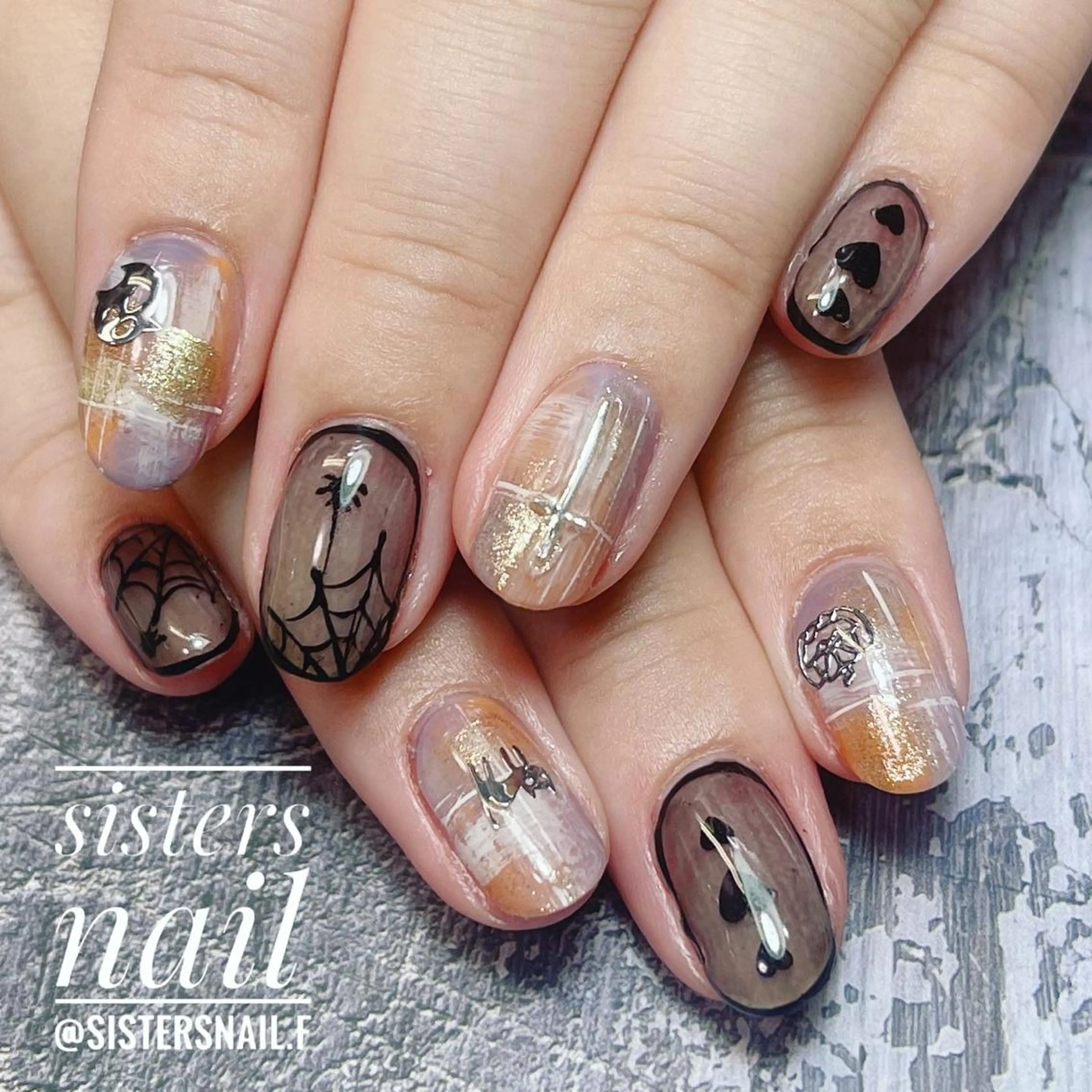 ネイル アートネイル ハロウィン sisters nail.fのネイルデザイン