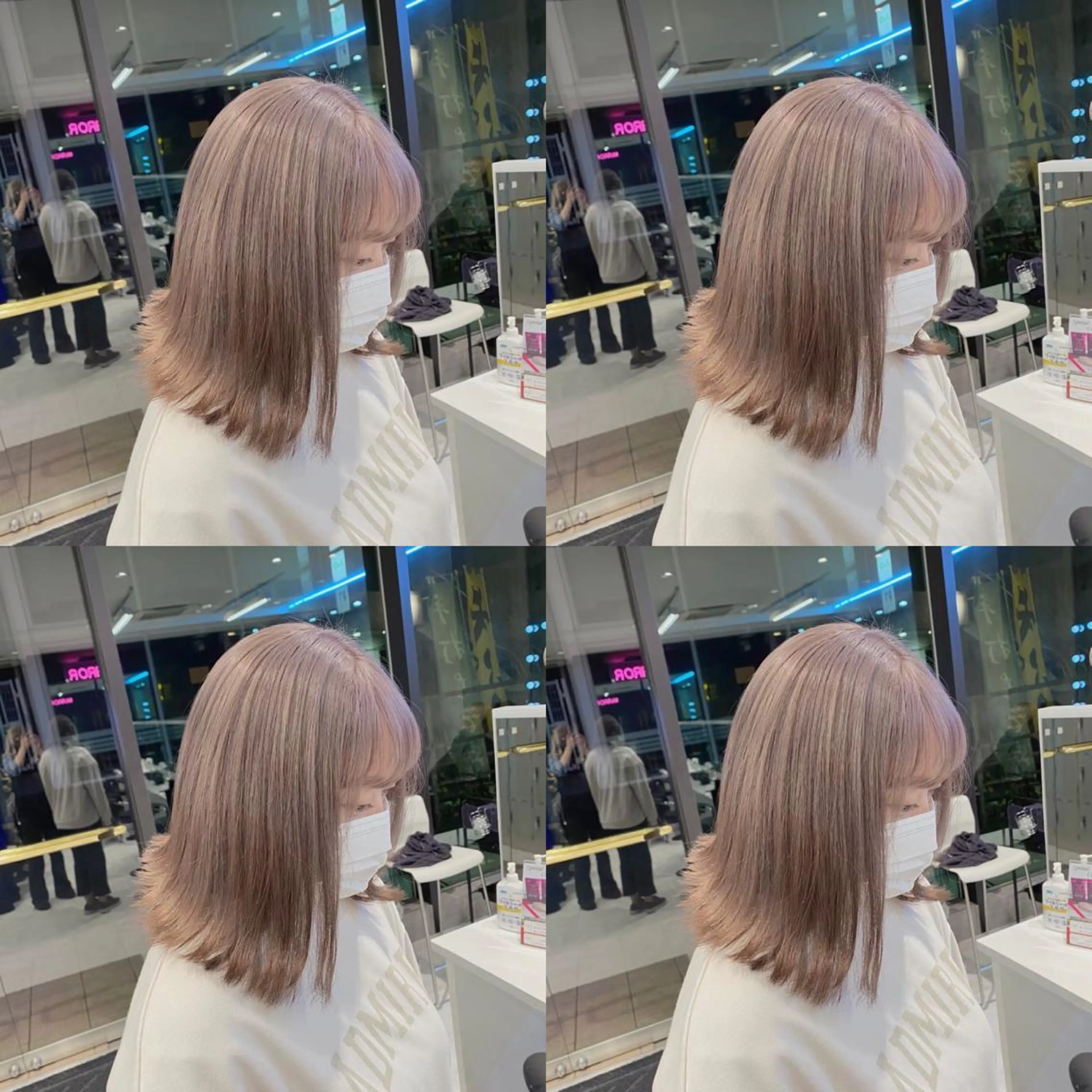 ミディアム カラー アッシュ ベージュカラー ブリーチ ダブルカラー グレージュ カット ヘアカラー トリートメント 韓国ヘア特化💍 tiam💍ブリーチのヘアスタイル