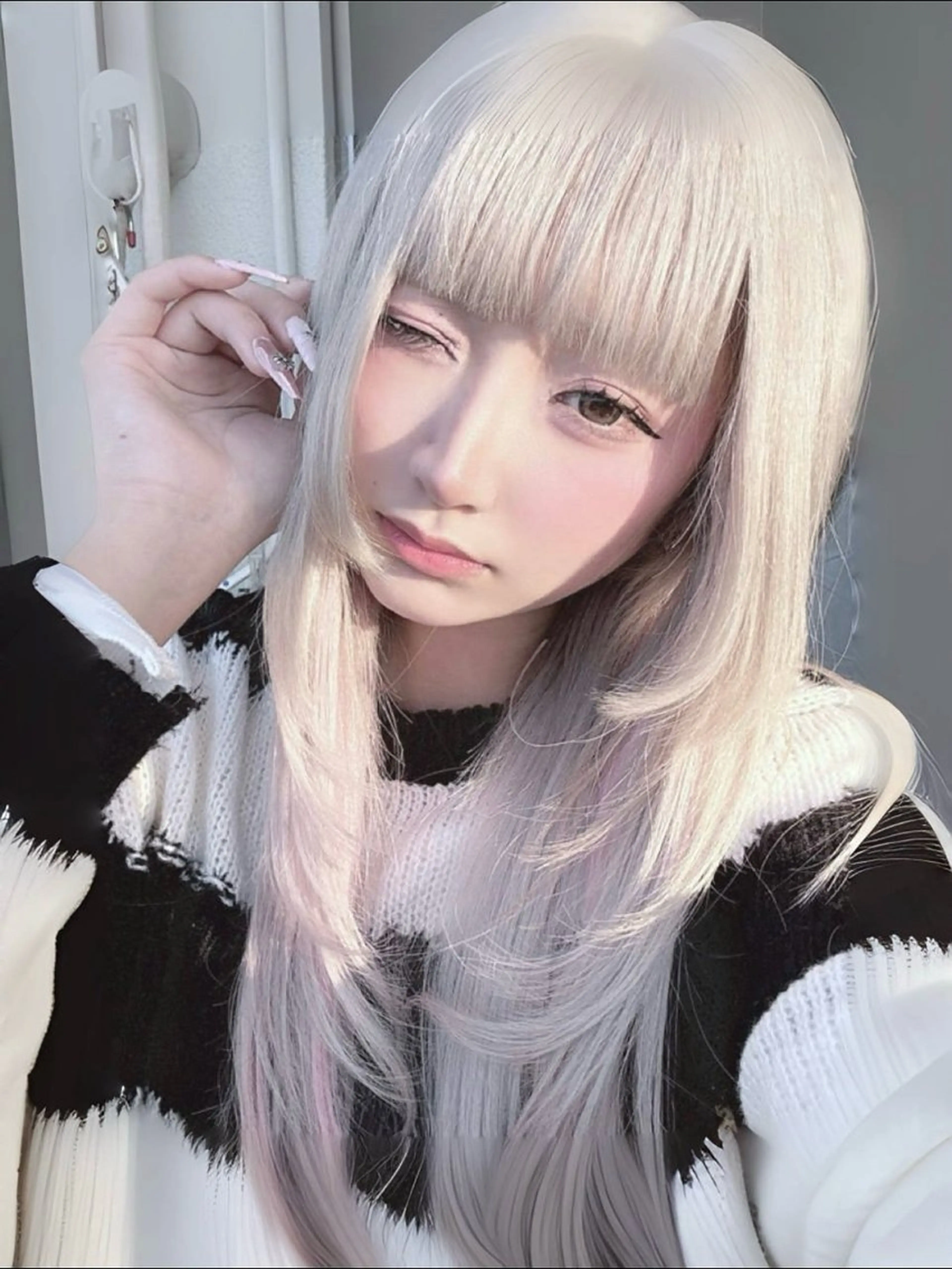 ロング カラー ブリーチ ケアカラー ダブルカラー カット ヘアカラー トリートメント 武田涼レイヤーカット 髪質改善×縮毛矯正のヘアスタイル