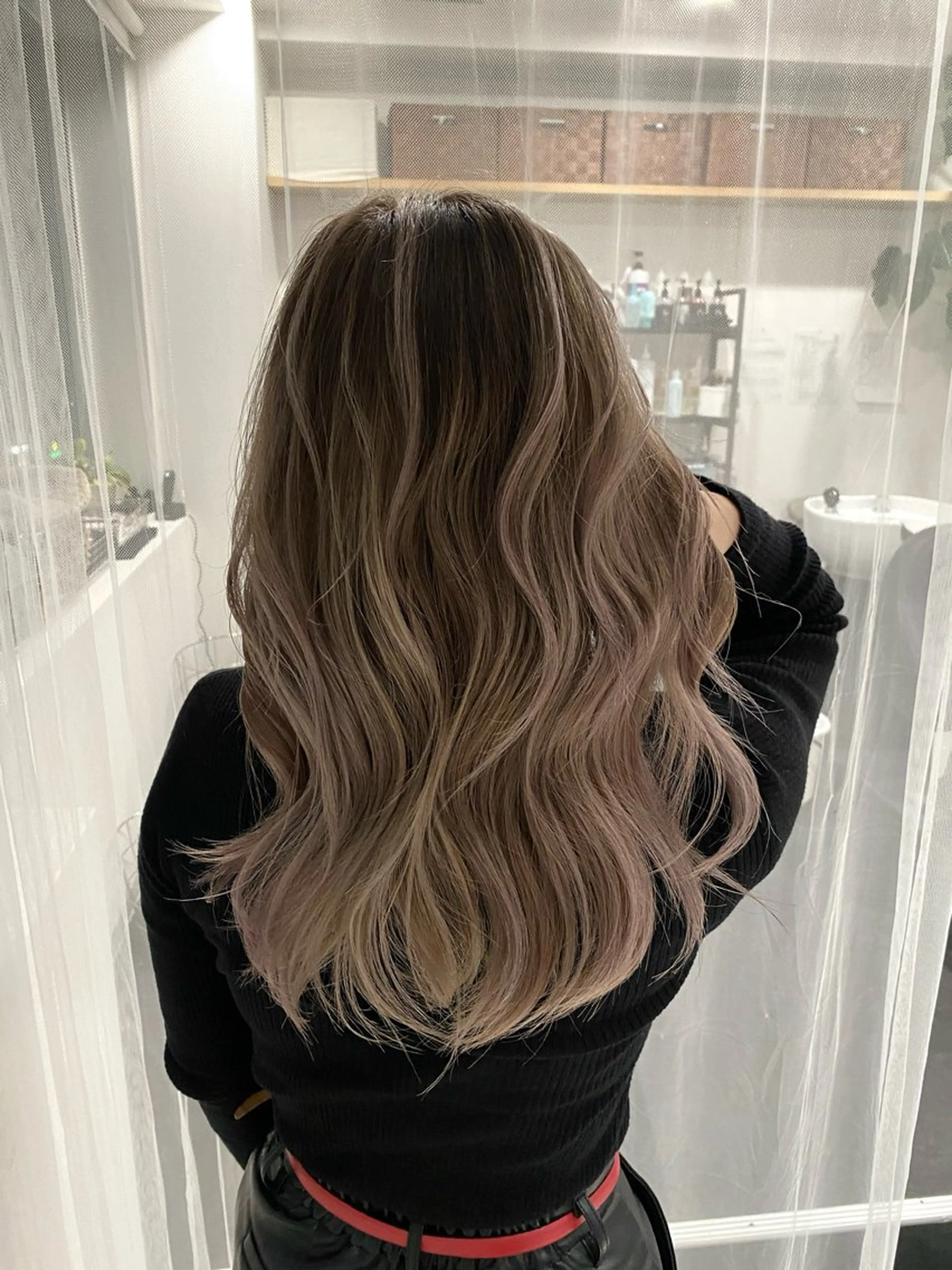 ミディアム カラー ショートボブ アディクシーカラー バレイヤージュ ブリーチ ケアブリーチ トリートメント JILBLAN京都 ショート/ハイライトのヘアスタイル