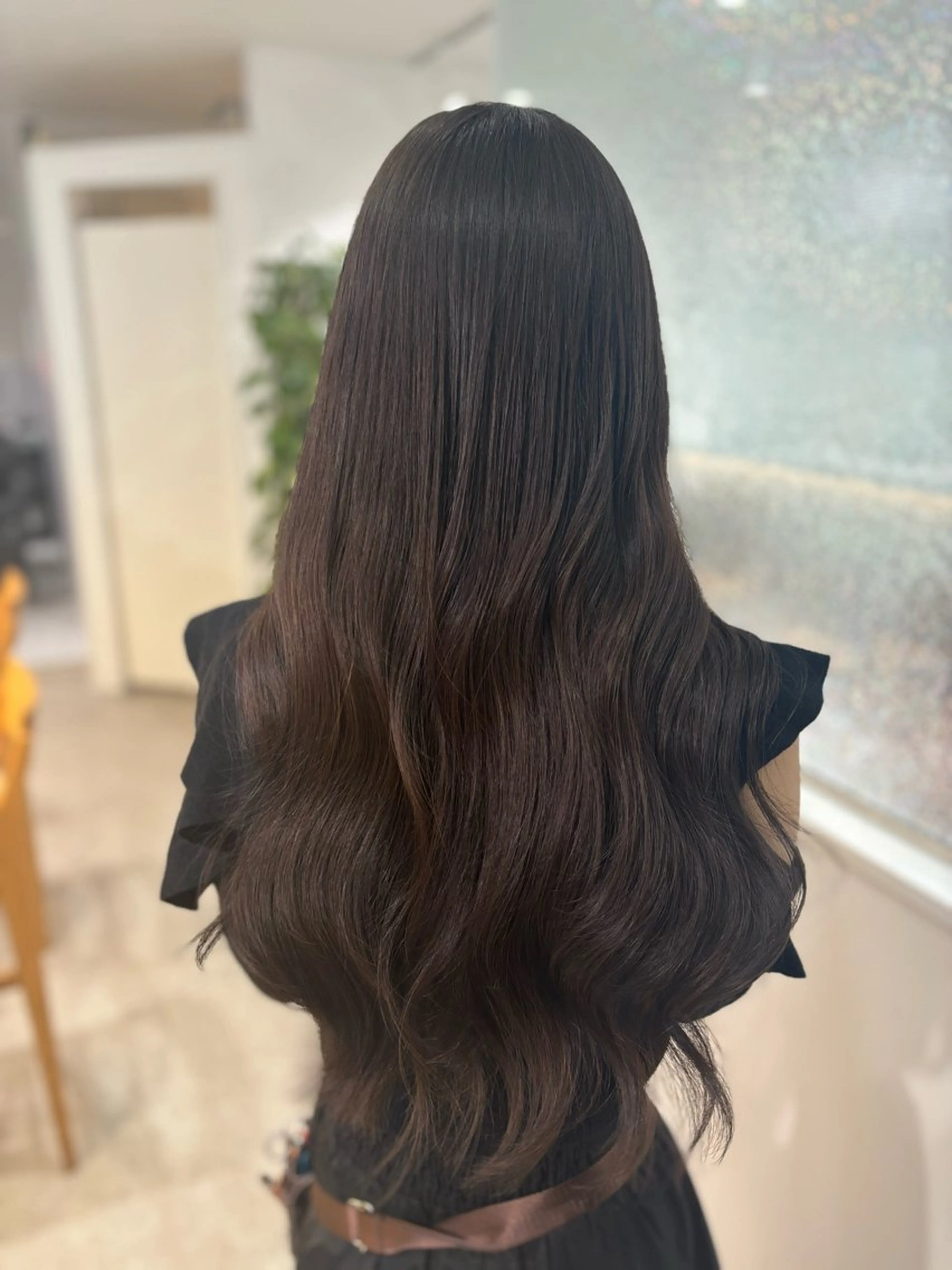 ロング ヘアカラー ヘアセット Yuzu️🫧AO/ ハイトーン／韓国ヘアのヘアスタイル