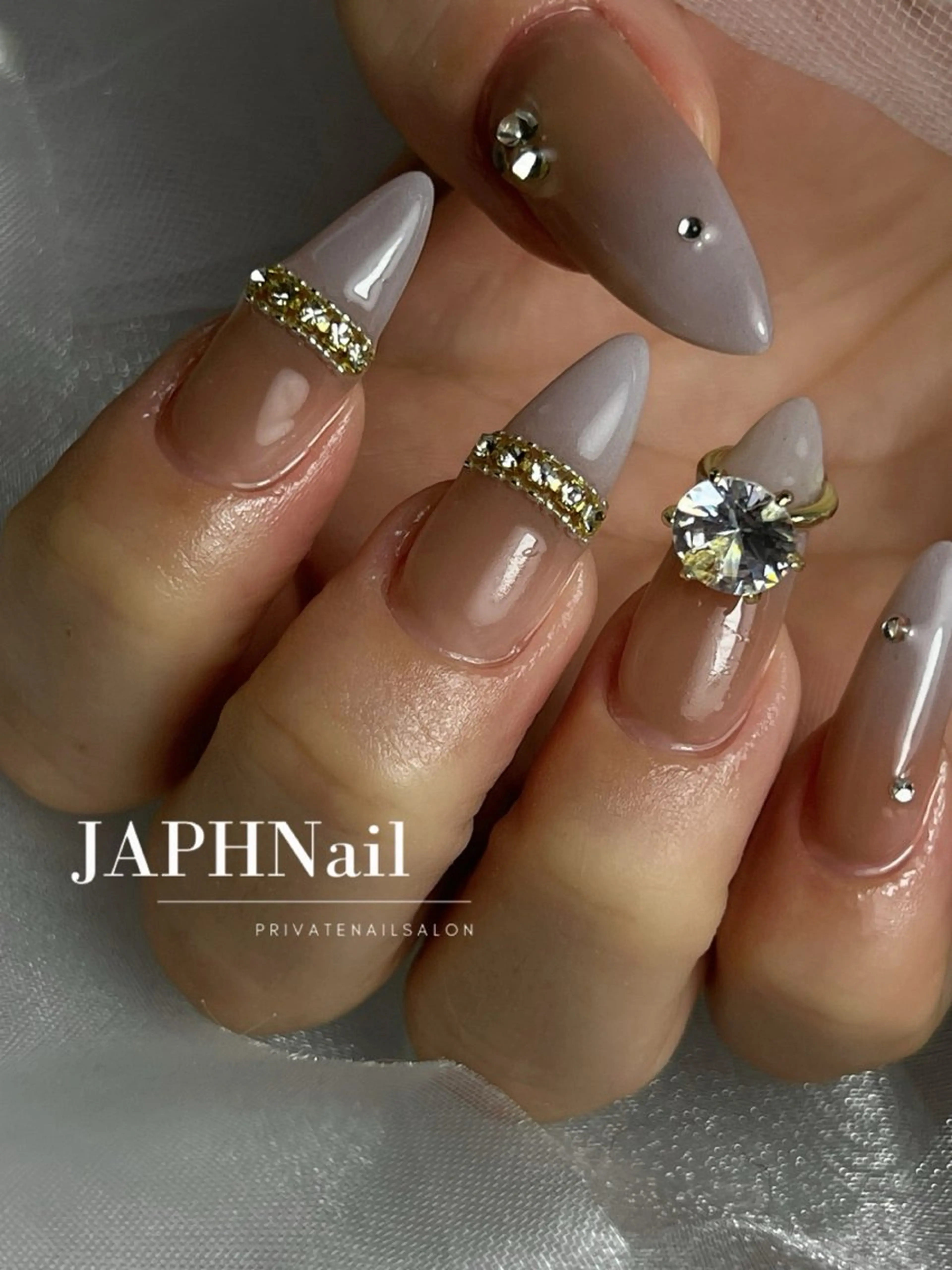 ネイル フットネイル キラキラネイル ロングネイル ニュアンスネイル ワンホンネイル NailSalon /JAPHのネイルデザイン