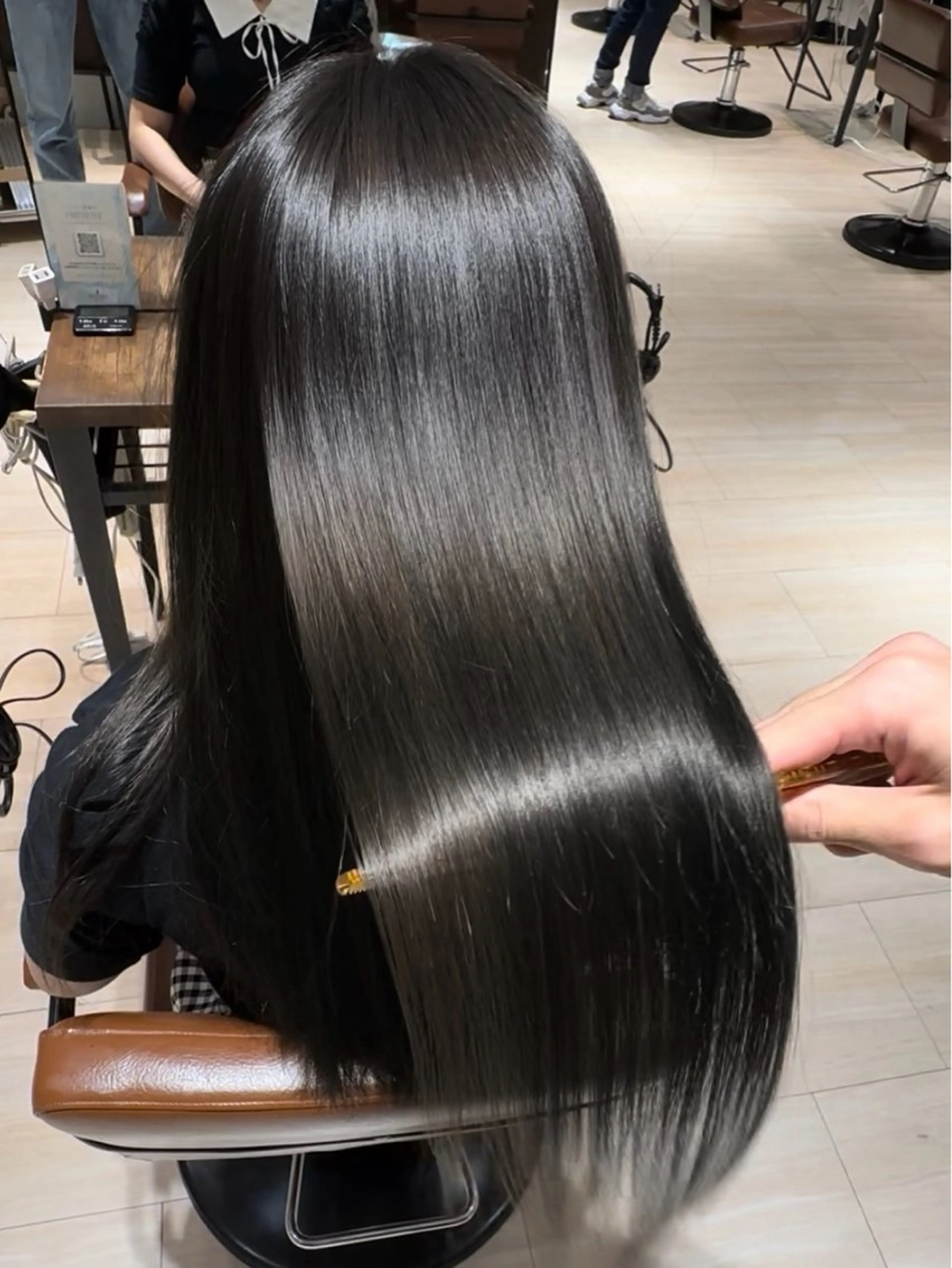 ロング くびれヘア 髪質改善 韓国風ヘア 縮毛矯正 酸性ストレート カット 縮毛矯正 トリートメント 韓国ヘア🇰🇷× 髪質改善🫧テルのヘアスタイル