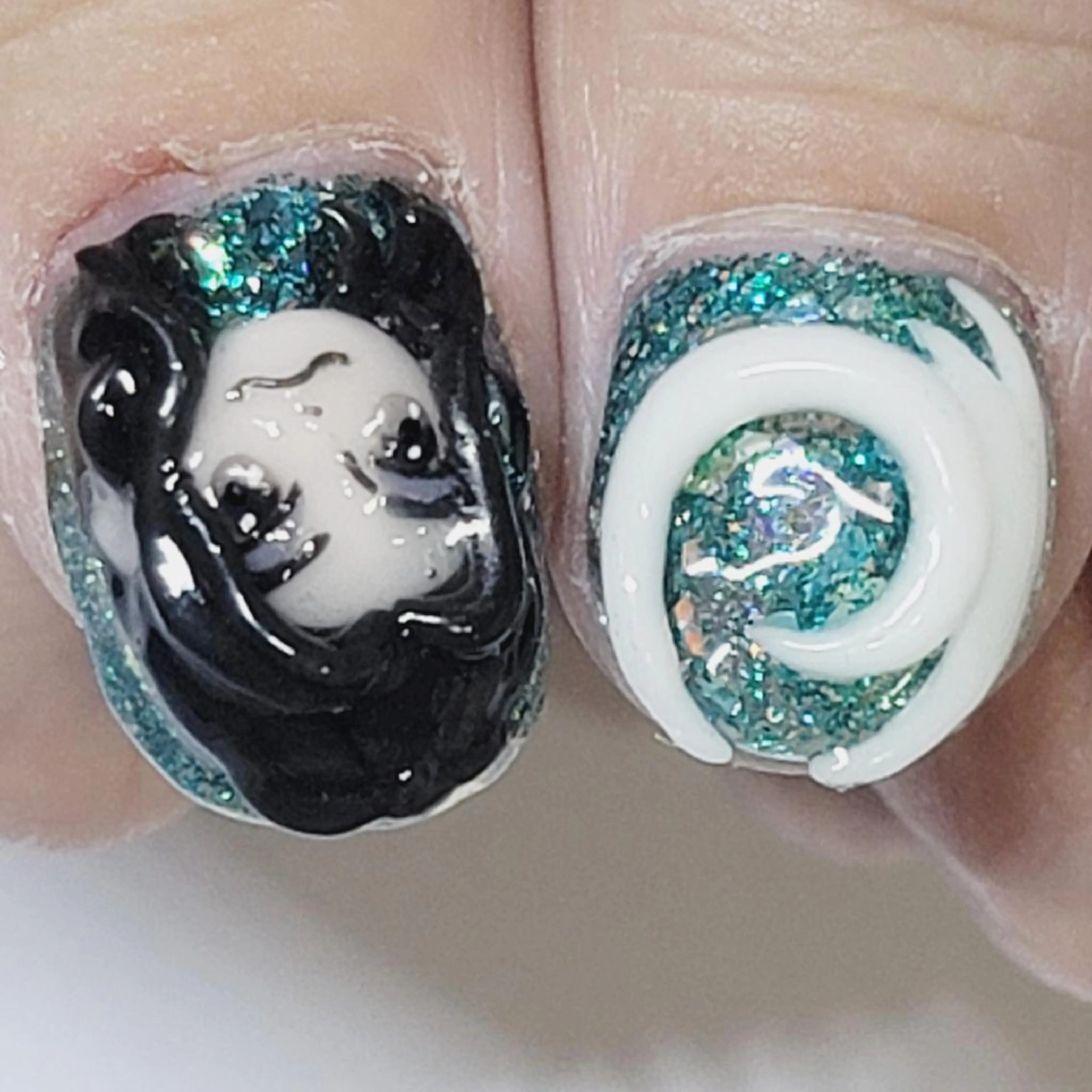 ネイル アートネイル グリーン ホログラムネイル ラメ(グリッター) ワンカラーネイル ハンドネイル よしだ ひろきのネイルデザイン