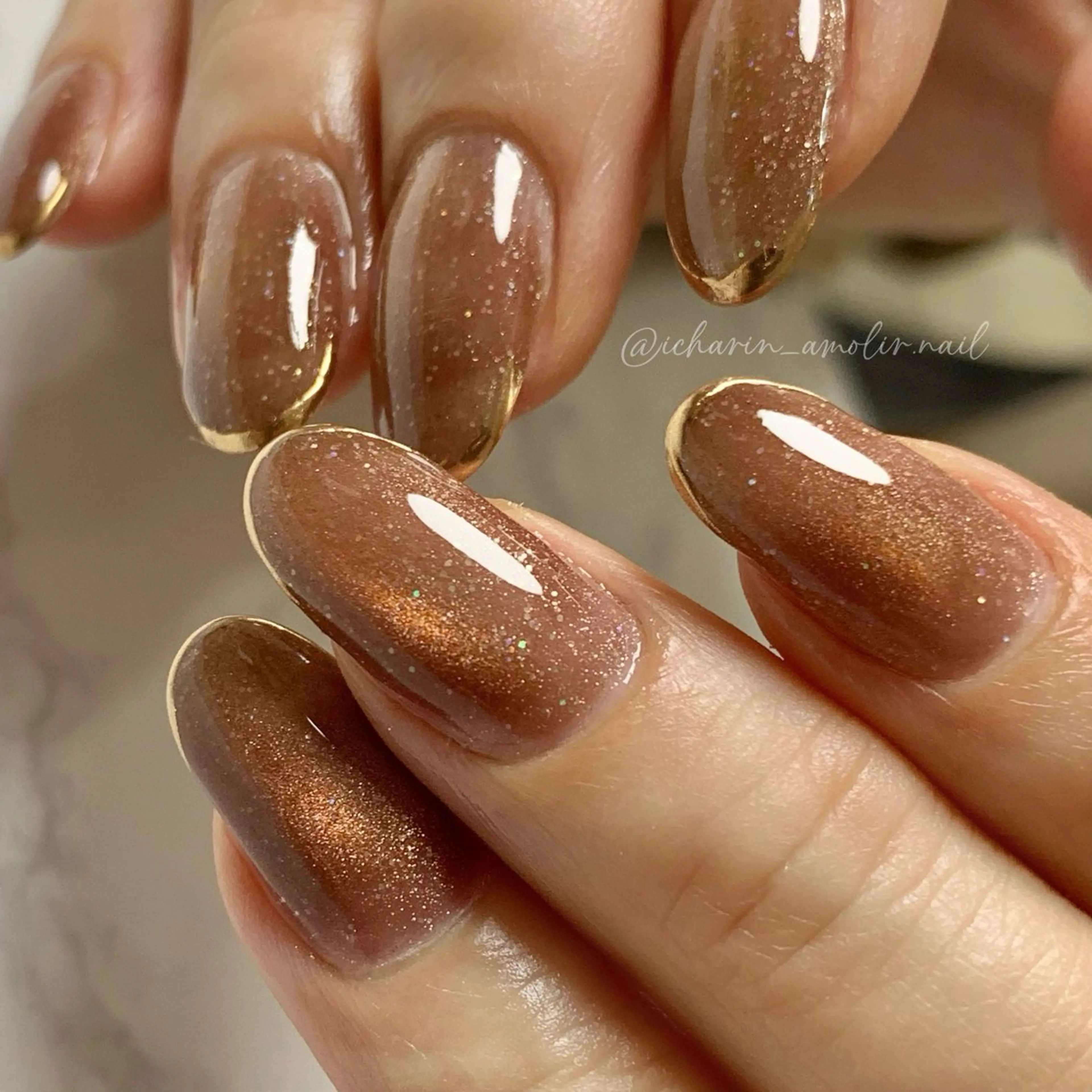 ネイル マグネットネイル ミラーネイル ワンカラーネイル シンプルネイル EMIKOのネイルデザイン