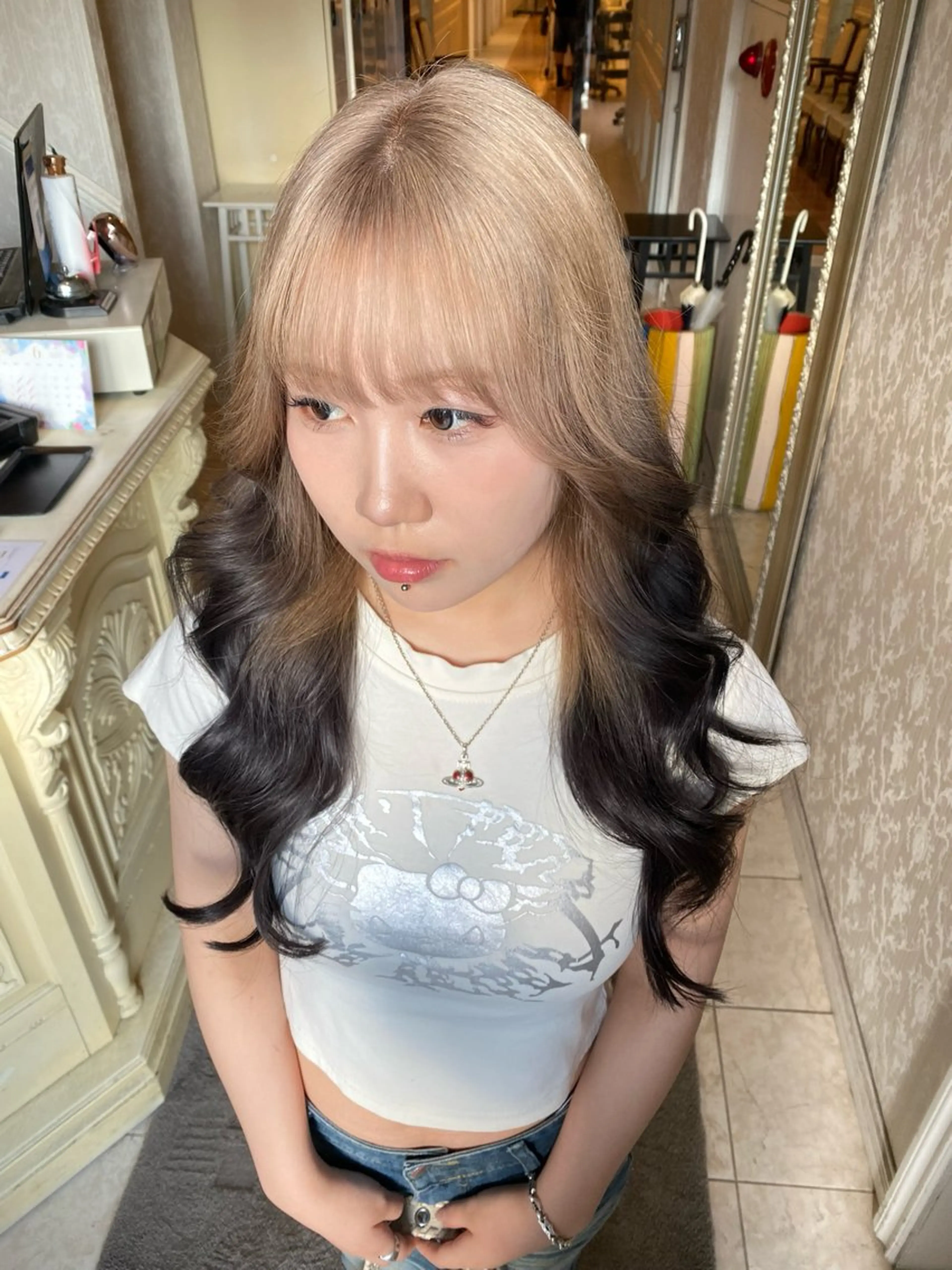 ロング カラー ブリーチ ケアブリーチ 大阪ハイトーン /MYUUのヘアスタイル