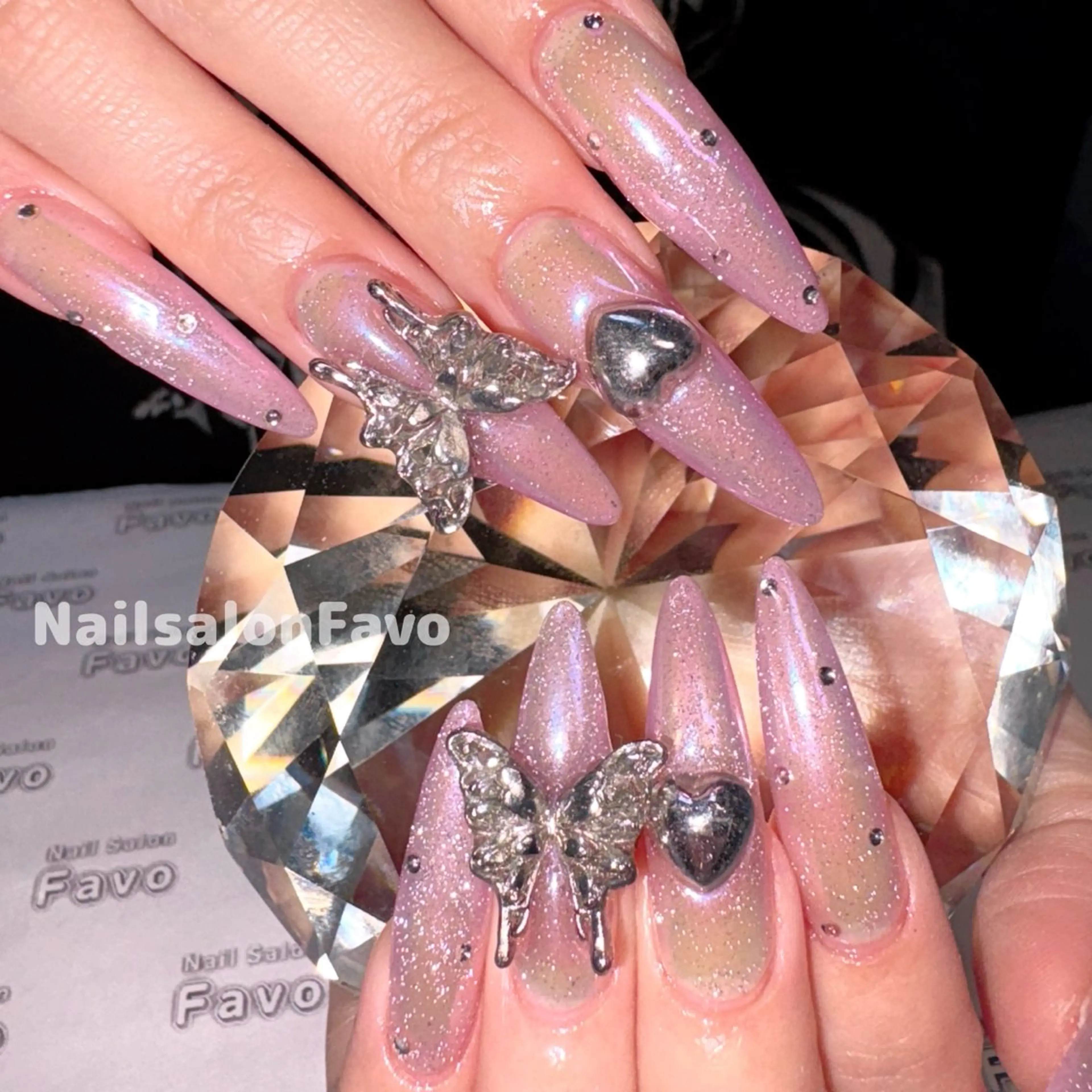 ネイル キラキラネイル ピンク はやし ことみのネイルデザイン