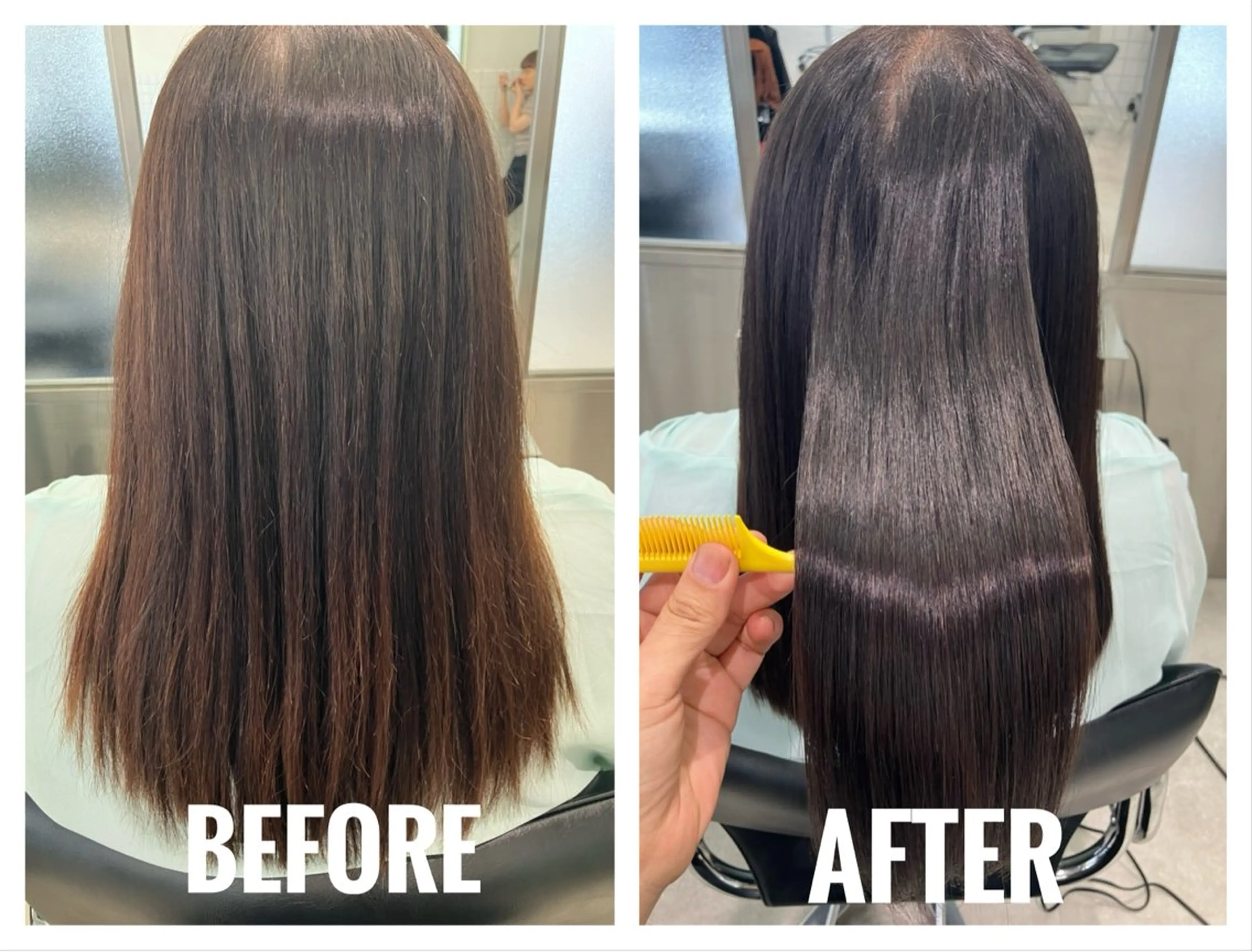 ロング カラー くせ毛 髪質改善 縮毛矯正 トリートメント 酸性ストレート GOTODAY シェアサロン梅田NU茶屋町店所属・髪質改善/艶カラー 縮毛矯正/みほのヘアスタイル