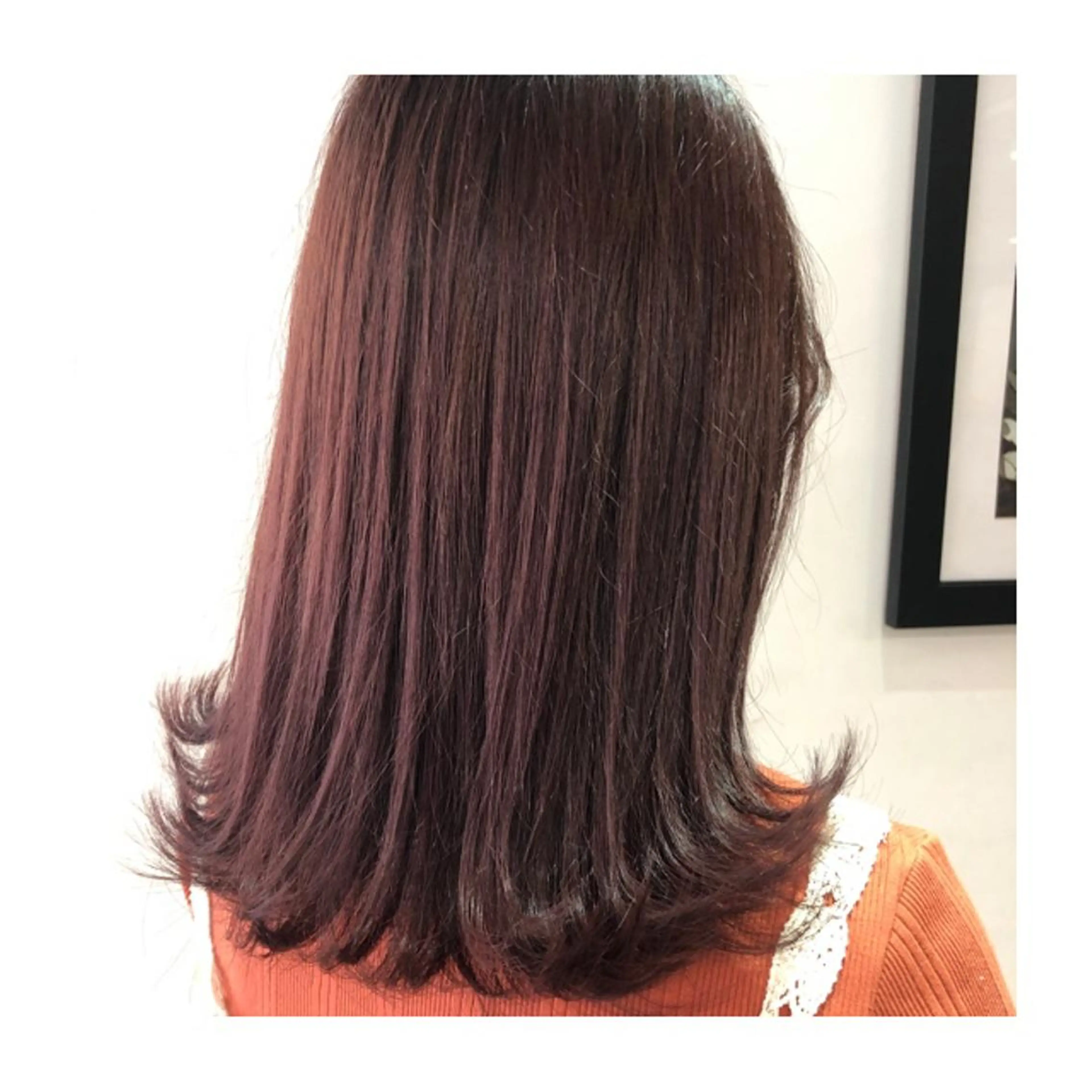 ミディアム カラー ブリーチ カシス ブリーチなしカラー ピンクカラー 💚 nao💚のヘアスタイル