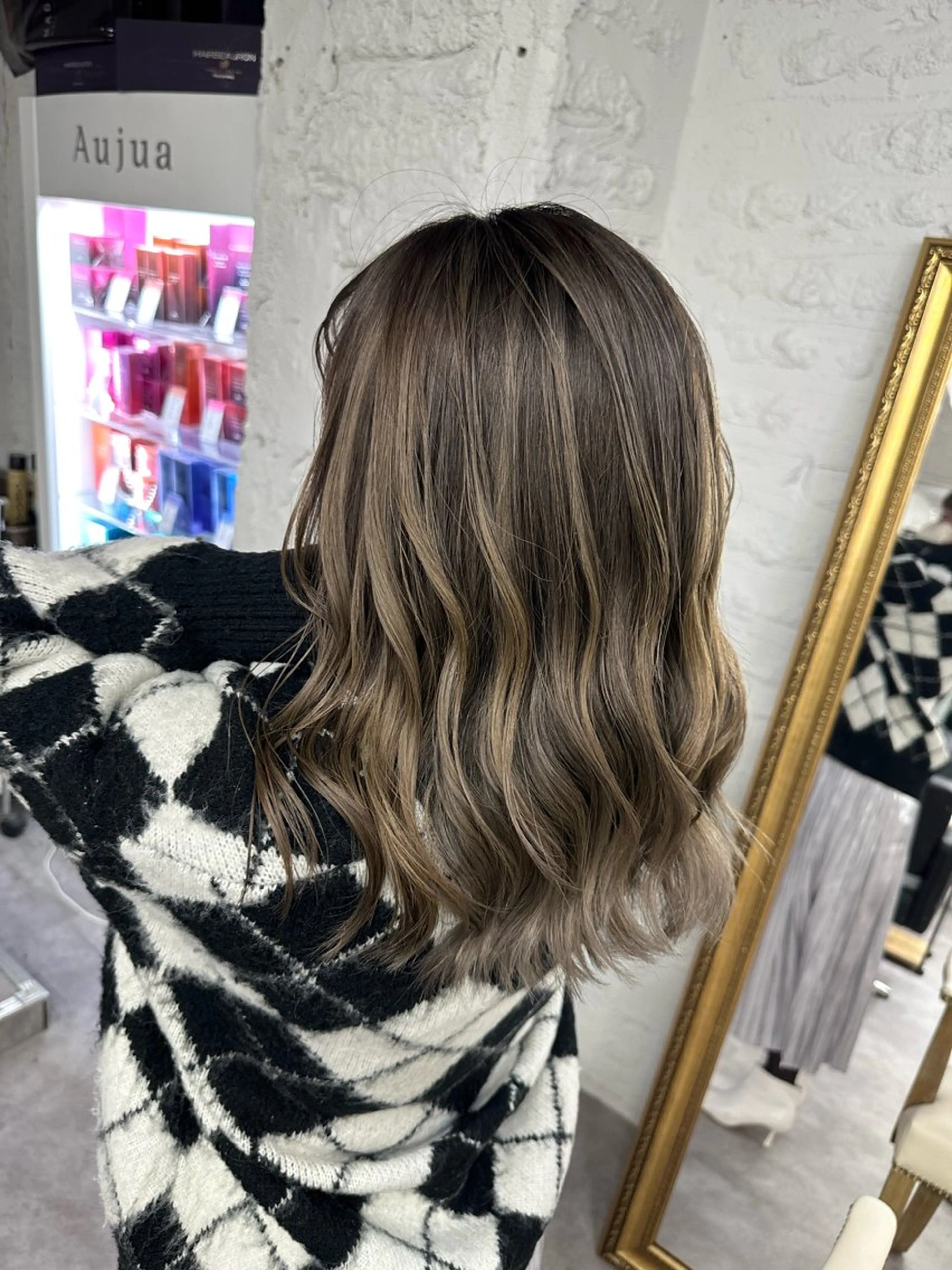 セミロング カラー ヘアアレンジ ヘアカラー トリートメント 久米 治仁のヘアスタイル