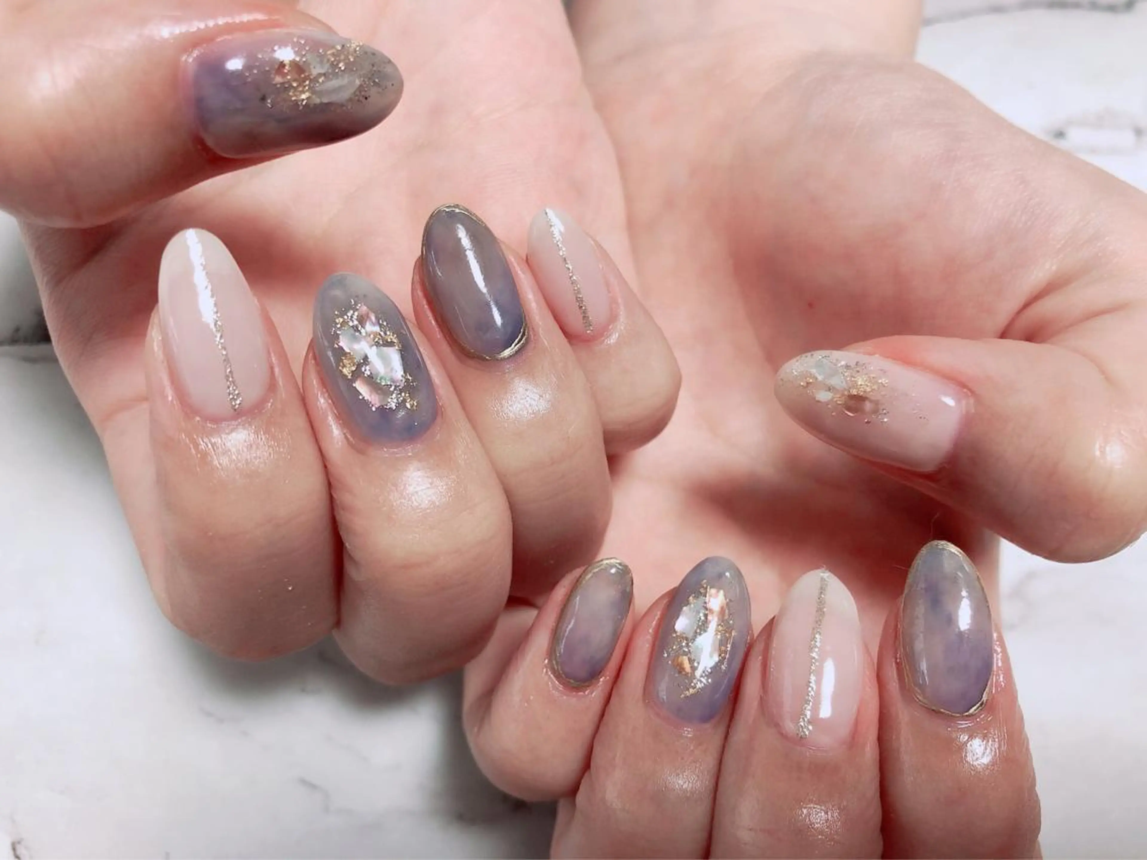 ネイル 大理石ネイル(マーブル) Mogu nail 二子玉川のネイルデザイン