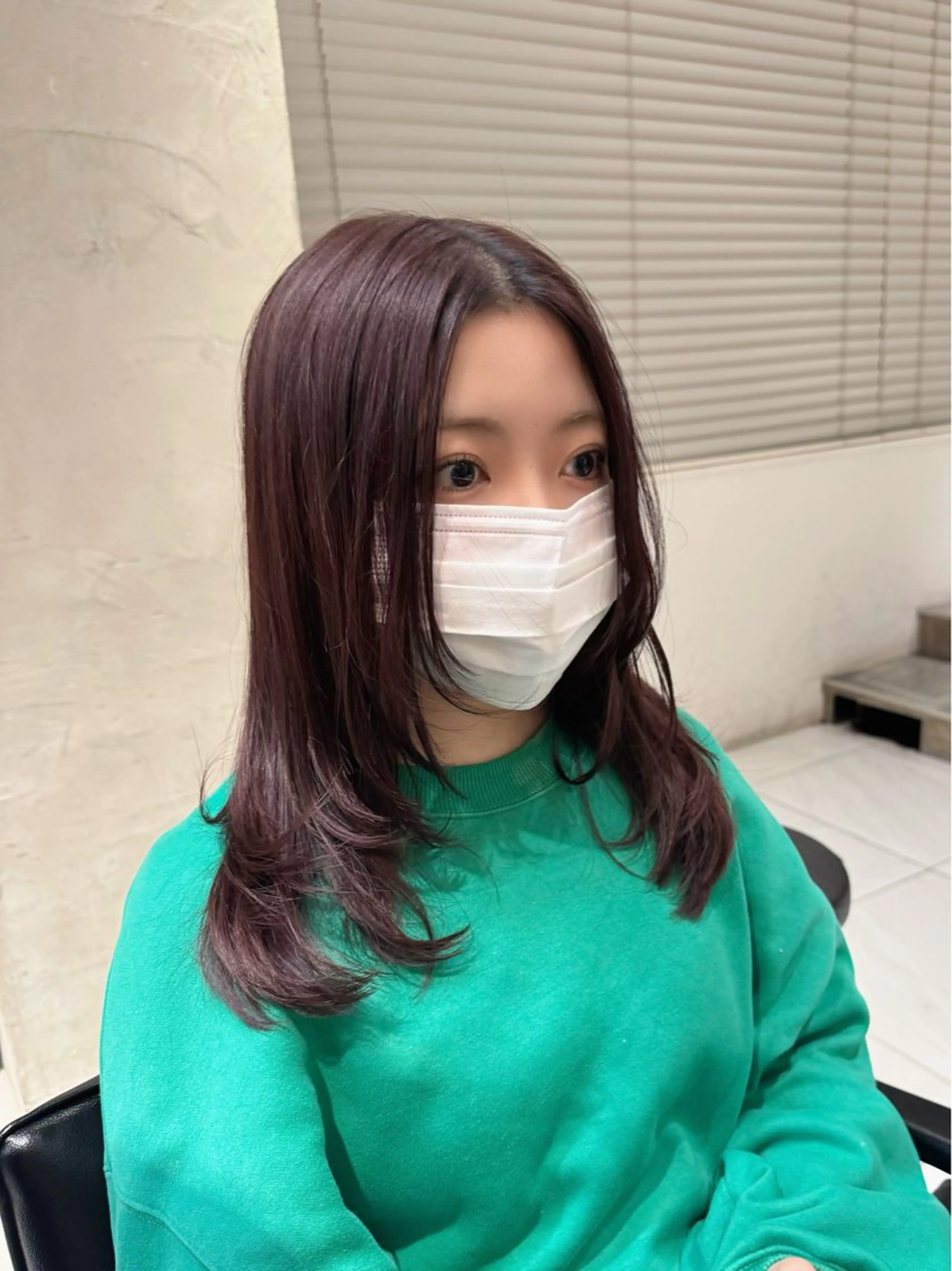 ミディアム ハッシュカット レイヤーカット カット ハイトーン￤カット ￤nanaka￤のヘアスタイル