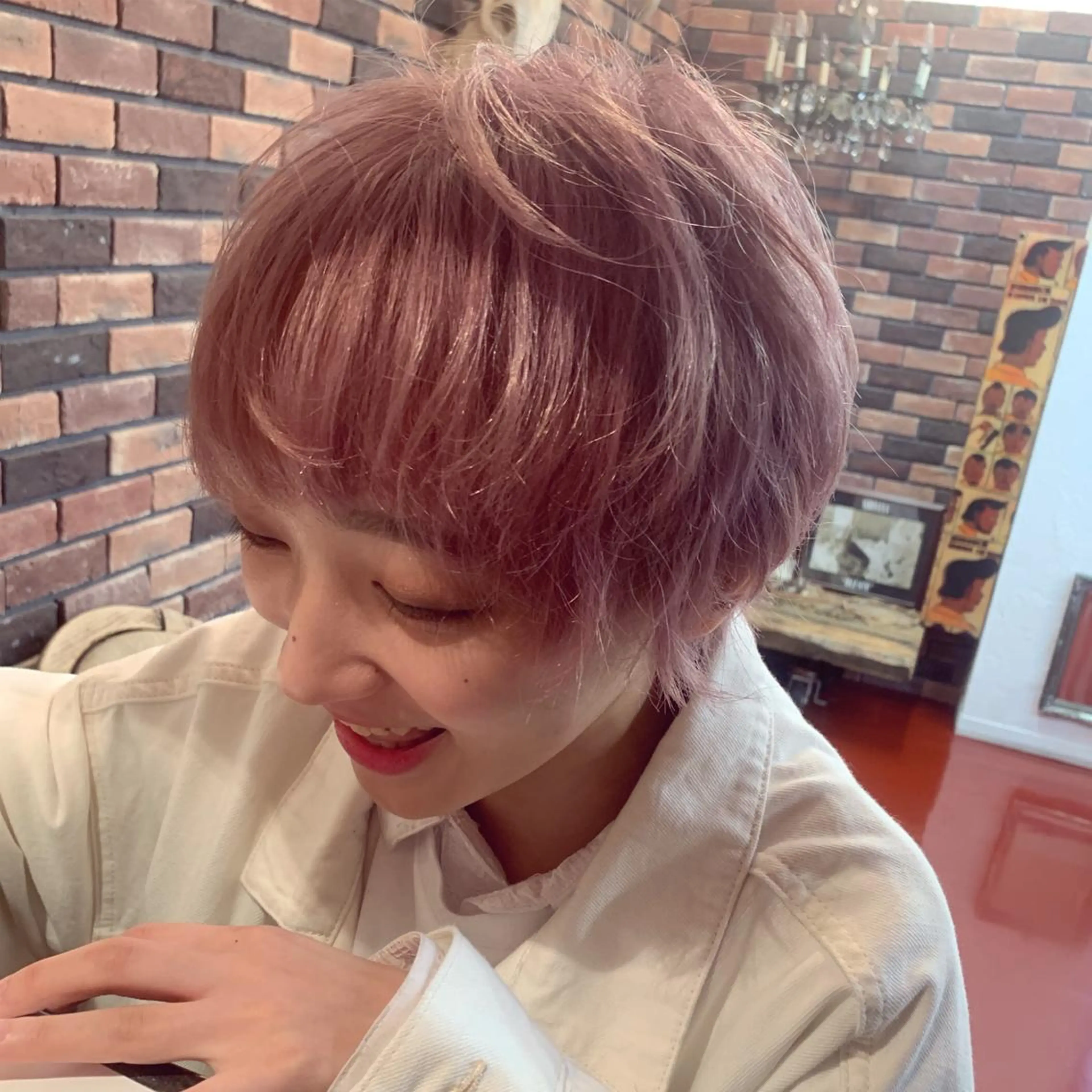 ショート カラー ピンクベージュ/新潟 万代/高橋桃葉🍑のヘアスタイル