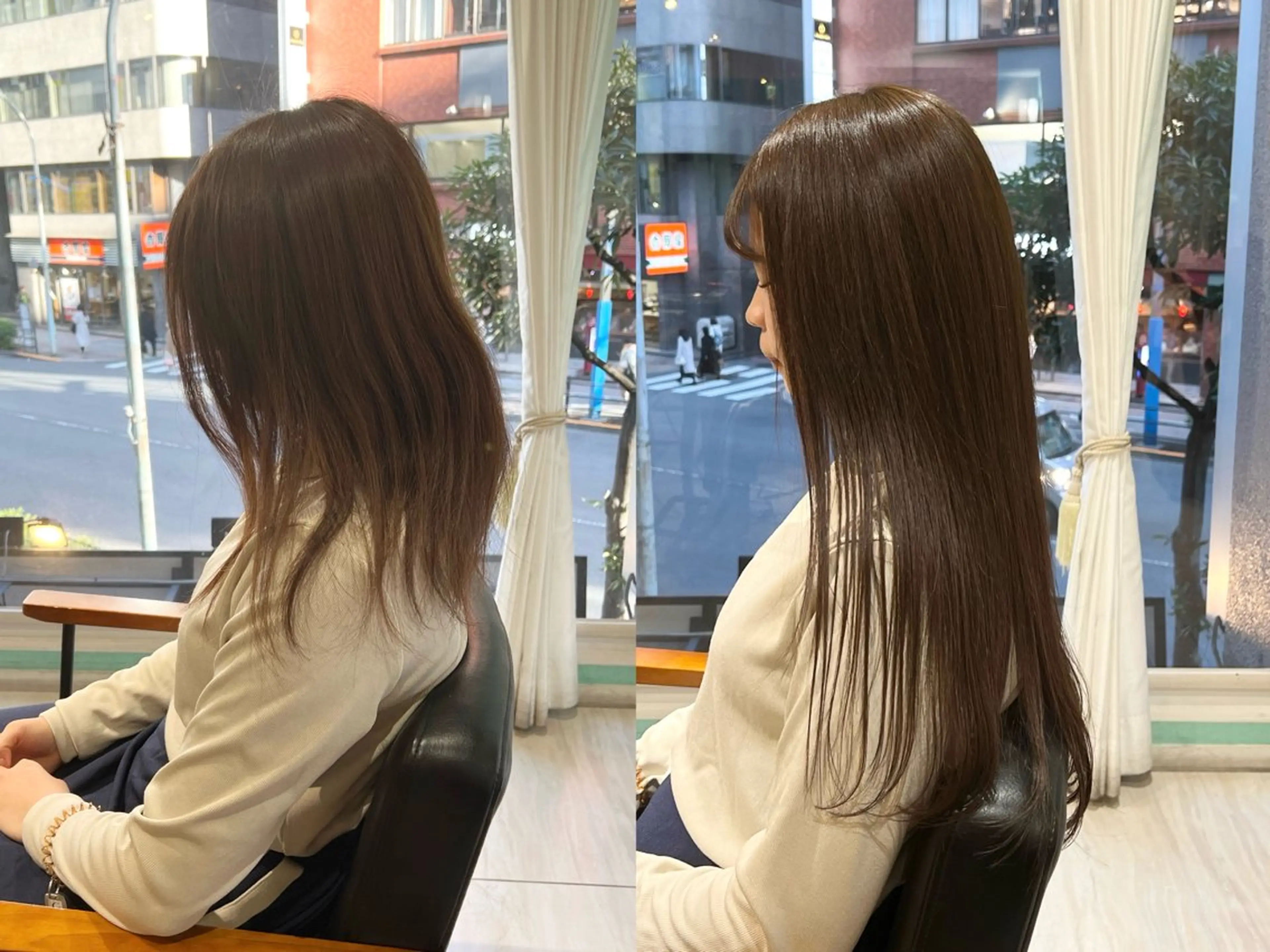 カット ヘアカラー エクステ ブリーチしない暖色 カラー🥀杉 優菜のヘアスタイル