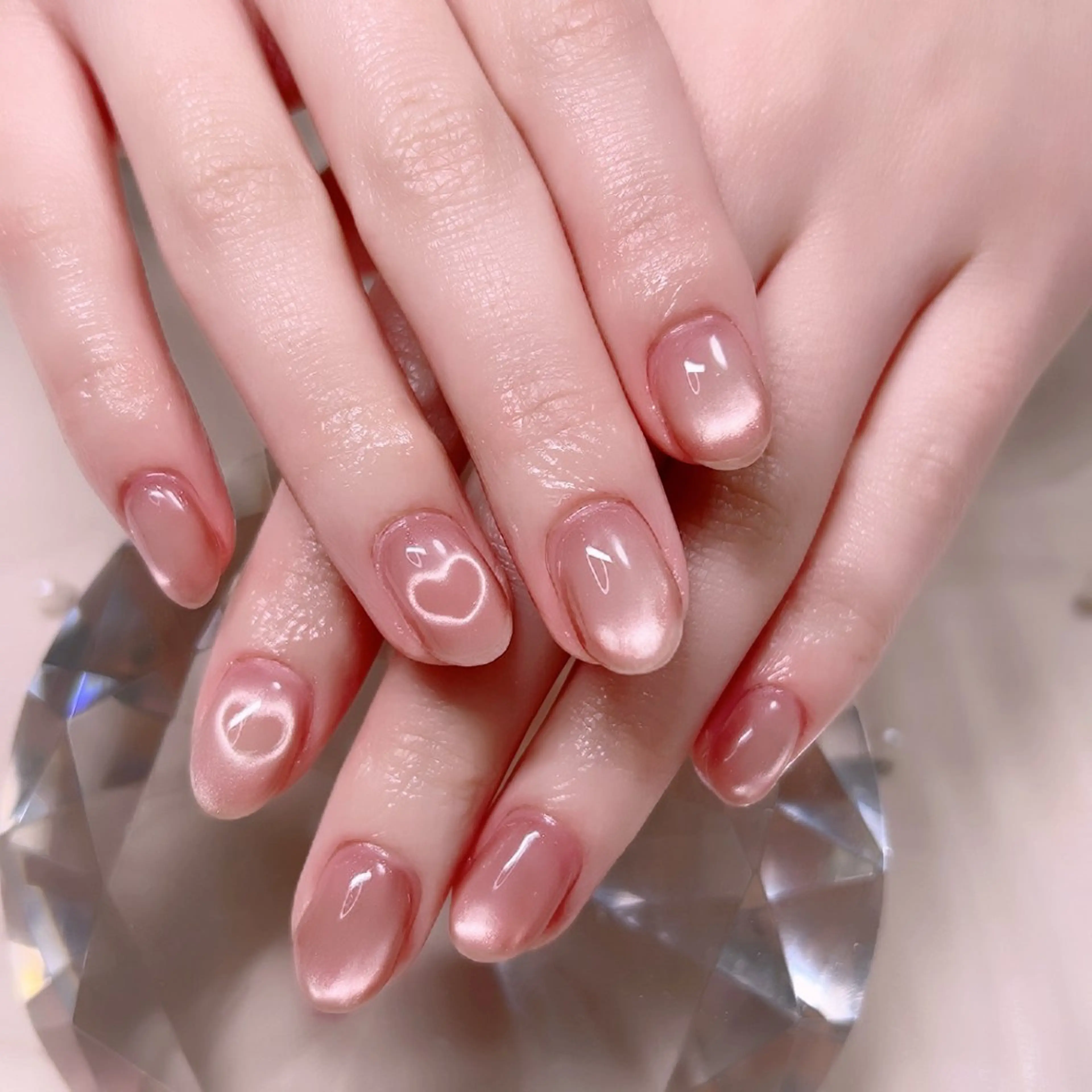 ネイル ハート キラキラネイル マグネットネイル オフィスネイル シンプルネイル ハンドネイル Cute Tips nailのネイルデザイン