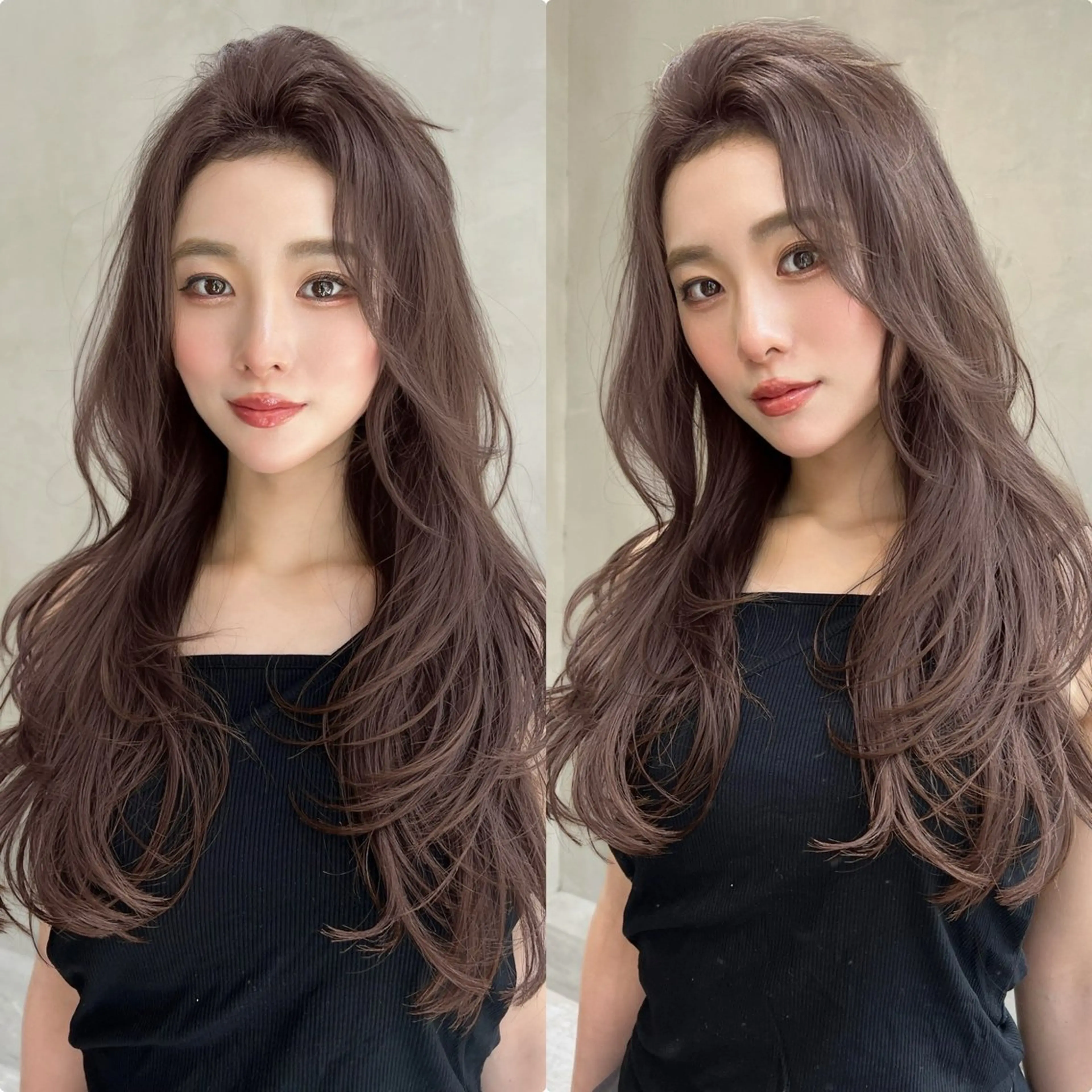ロング カラー ブラウンカラー 透明感カラー ダブルカラー ヘーゼル 韓国風ヘア カット ヘアカラー トリートメント ヘアセット 韓国ヘア🫧 KAZUTOのヘアスタイル