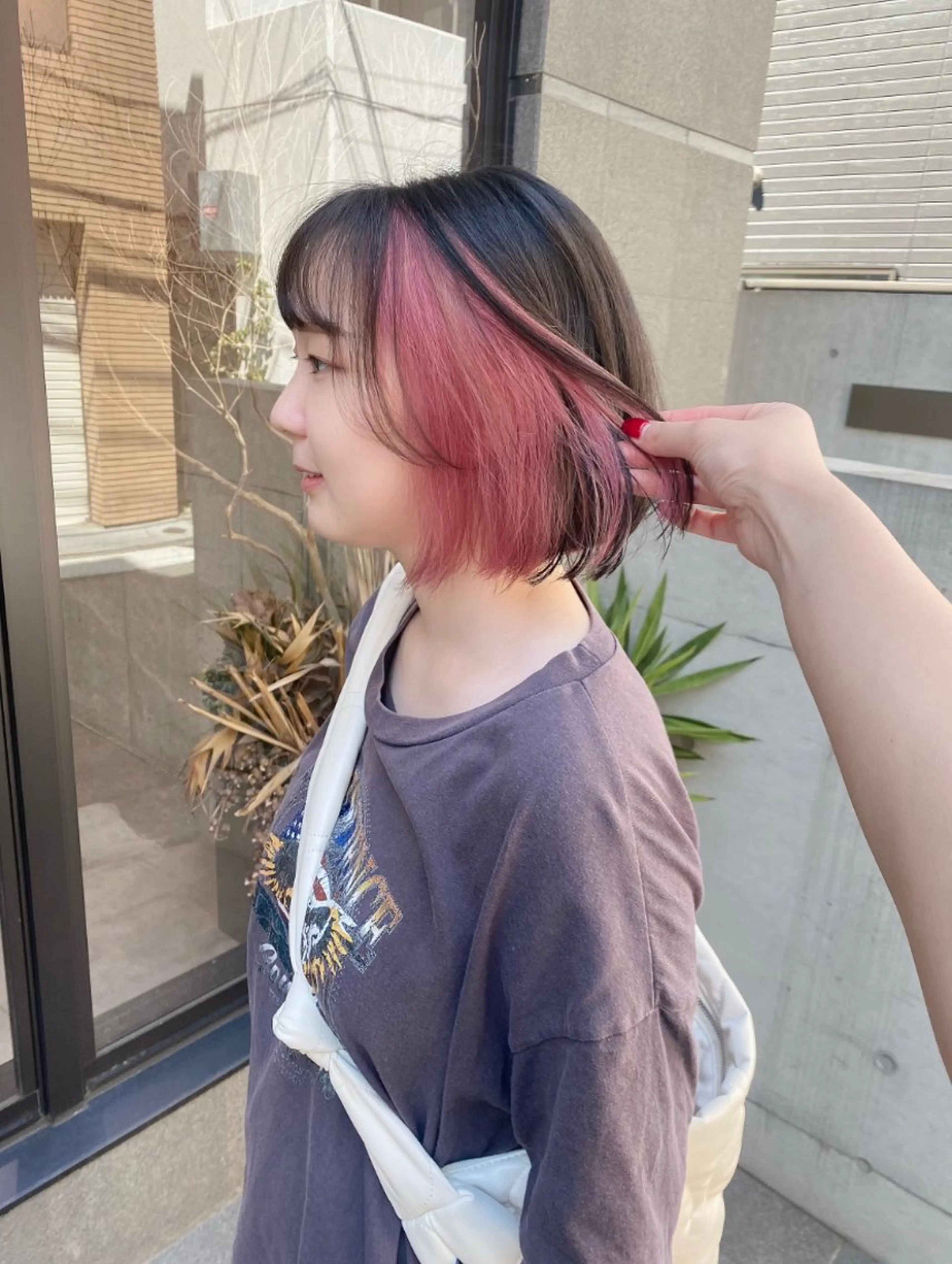 ショート カラー ピンクカラー ヘアカラー トリートメント kaho🧸 / 大人styleのヘアスタイル