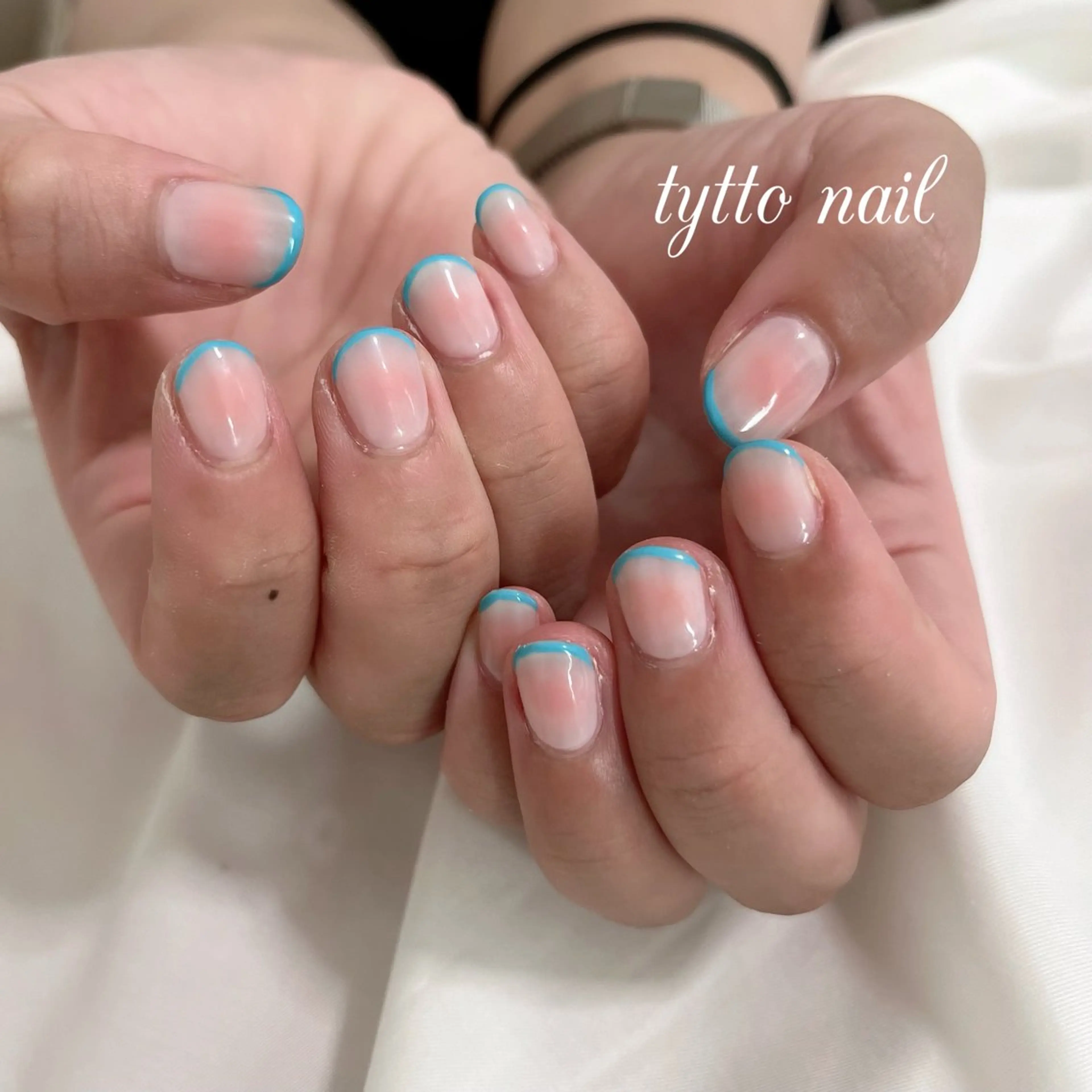 ネイル チークネイル フレンチネイル 韓国ネイル ショートネイル シンプルネイル tytto nail ❤︎‪‪eri‪‪のネイルデザイン