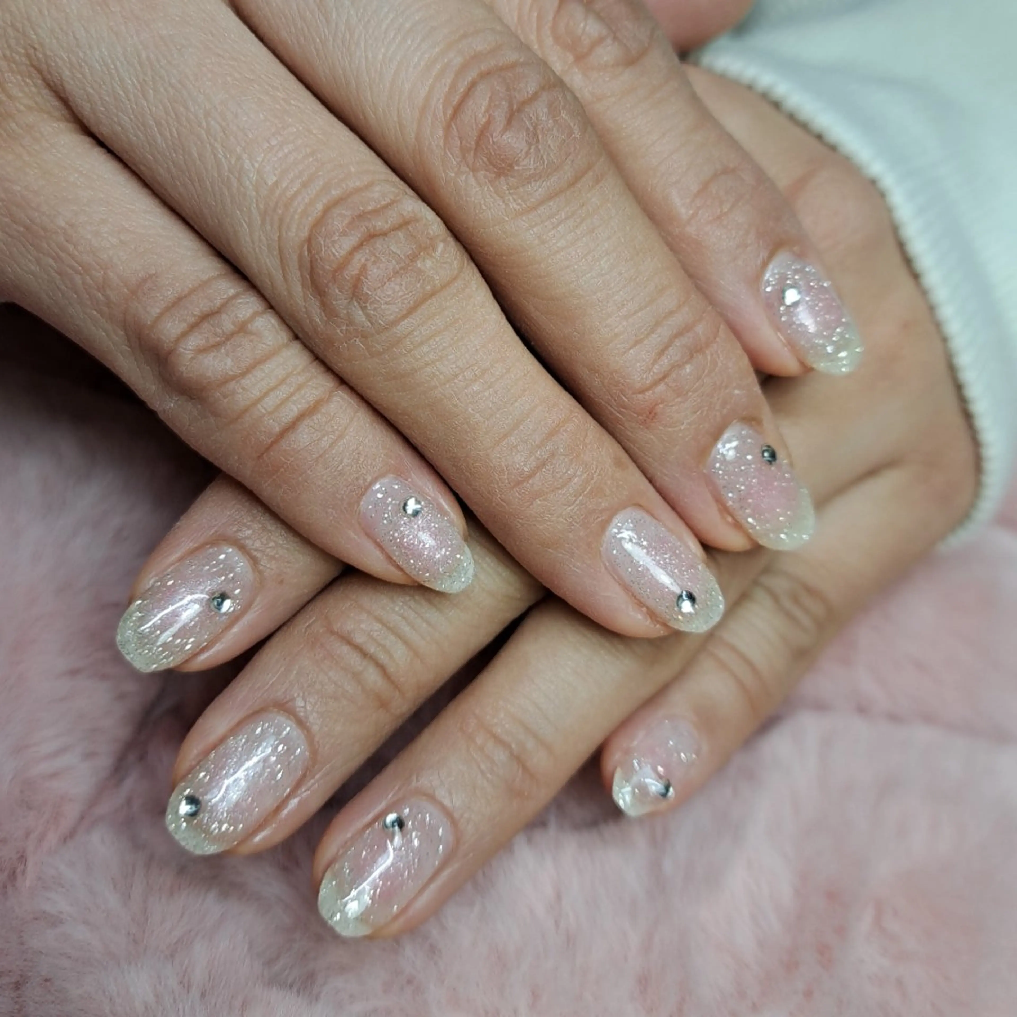 ネイル チークネイル フラッシュネイル キラキラネイル HAYASHI  Nのネイルデザイン