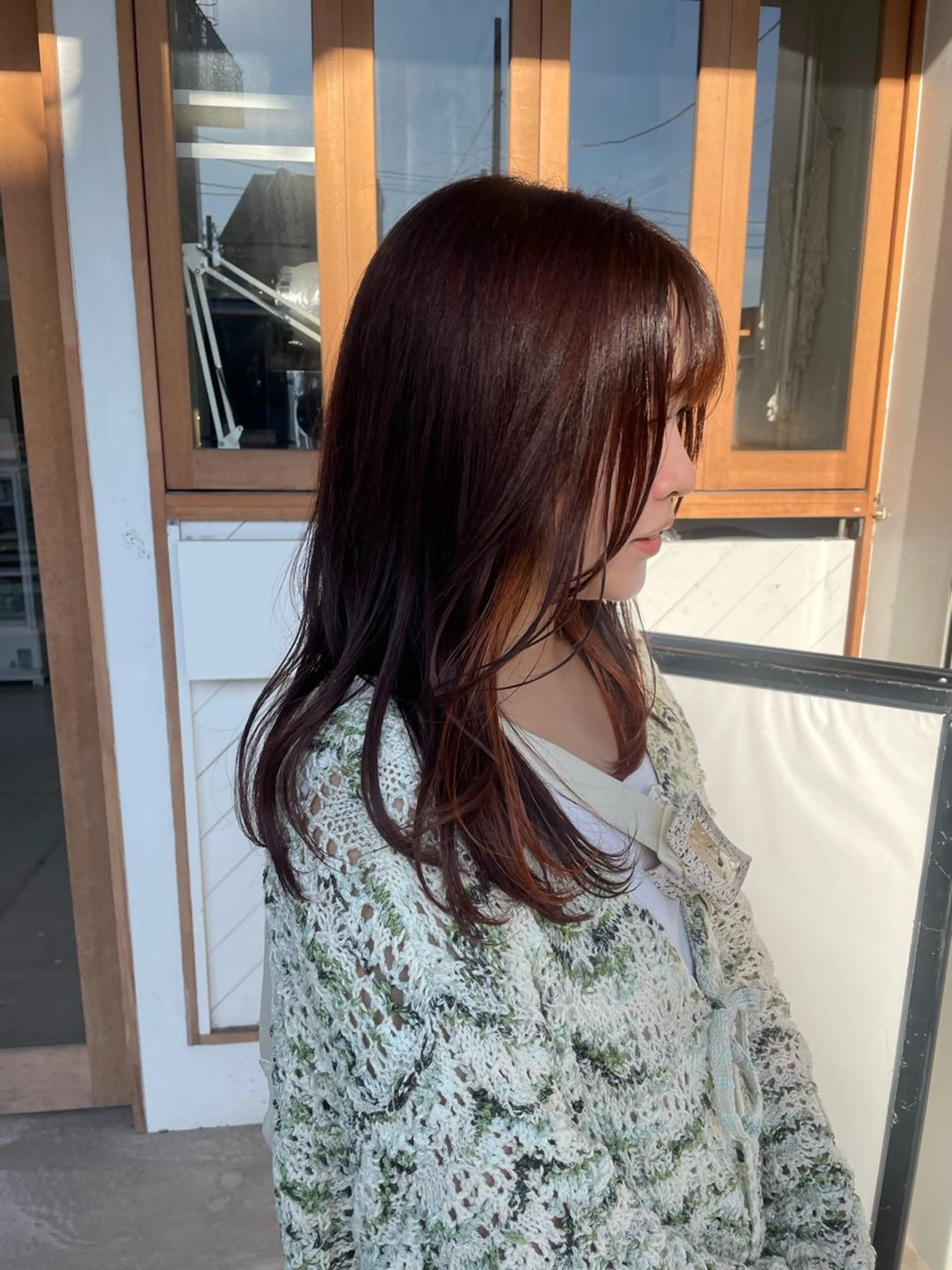 ミディアム オレンジブラウン SUNC🍀大熊 花奈絵🍀のヘアスタイル