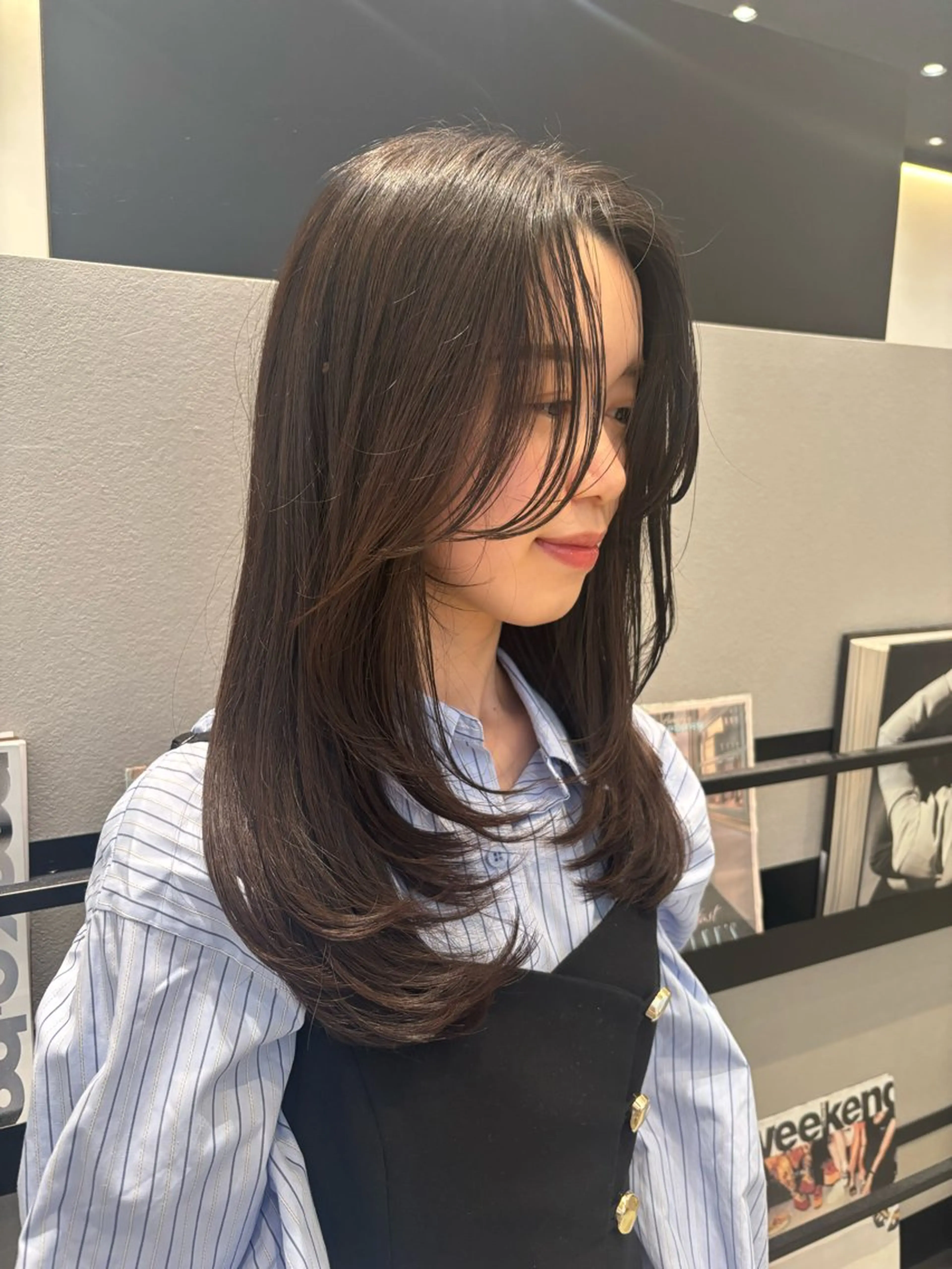 セミロング カラー レイヤーカット カット ヘアカラー トリートメント 透明感カラー/ レイヤーkotonoのヘアスタイル