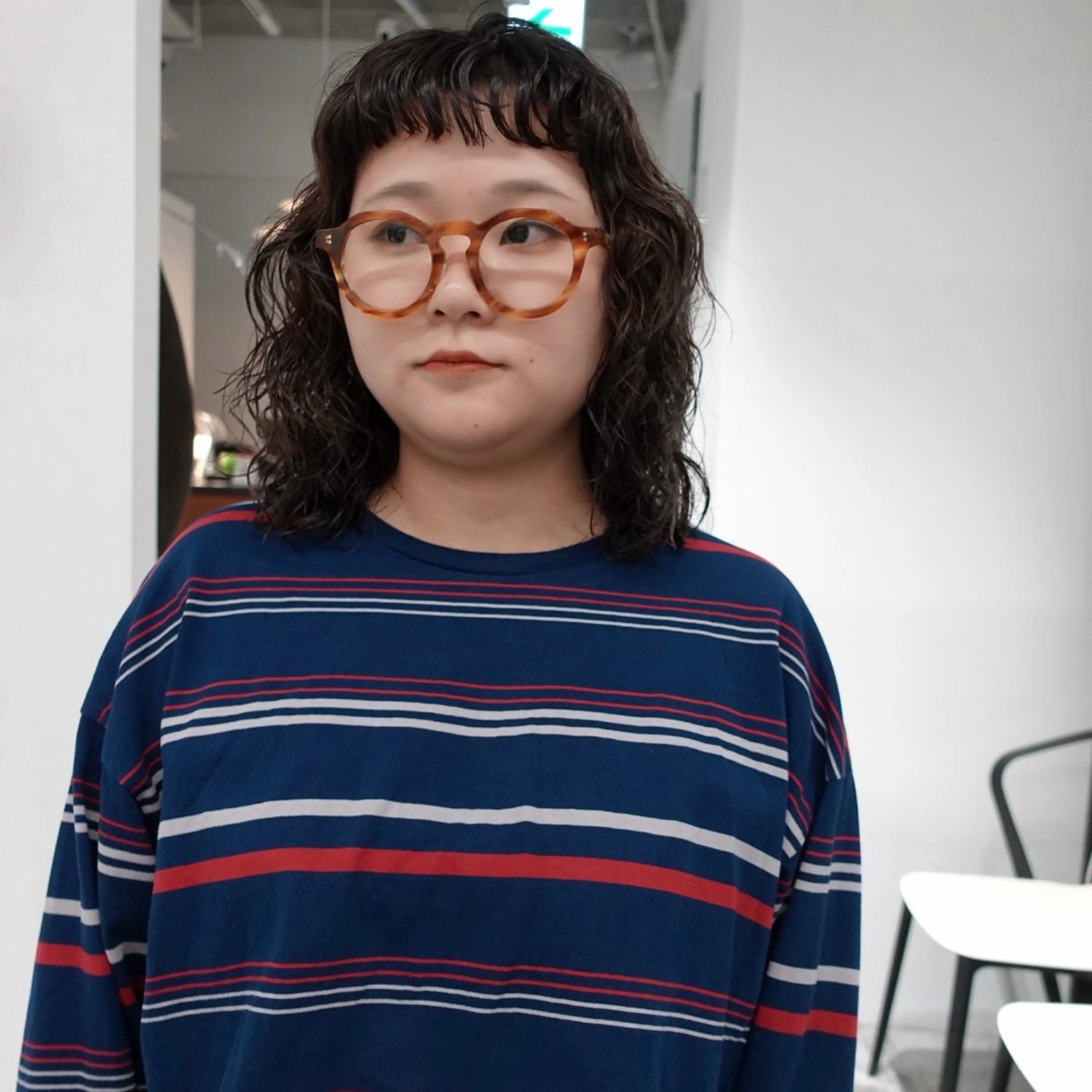 ミディアム カラー パーマ ヘアアレンジ ミディアムパーマ ブリーチ オン眉 カット ヘアカラー パーマ 🌐サトウ リョウ🌐のヘアスタイル