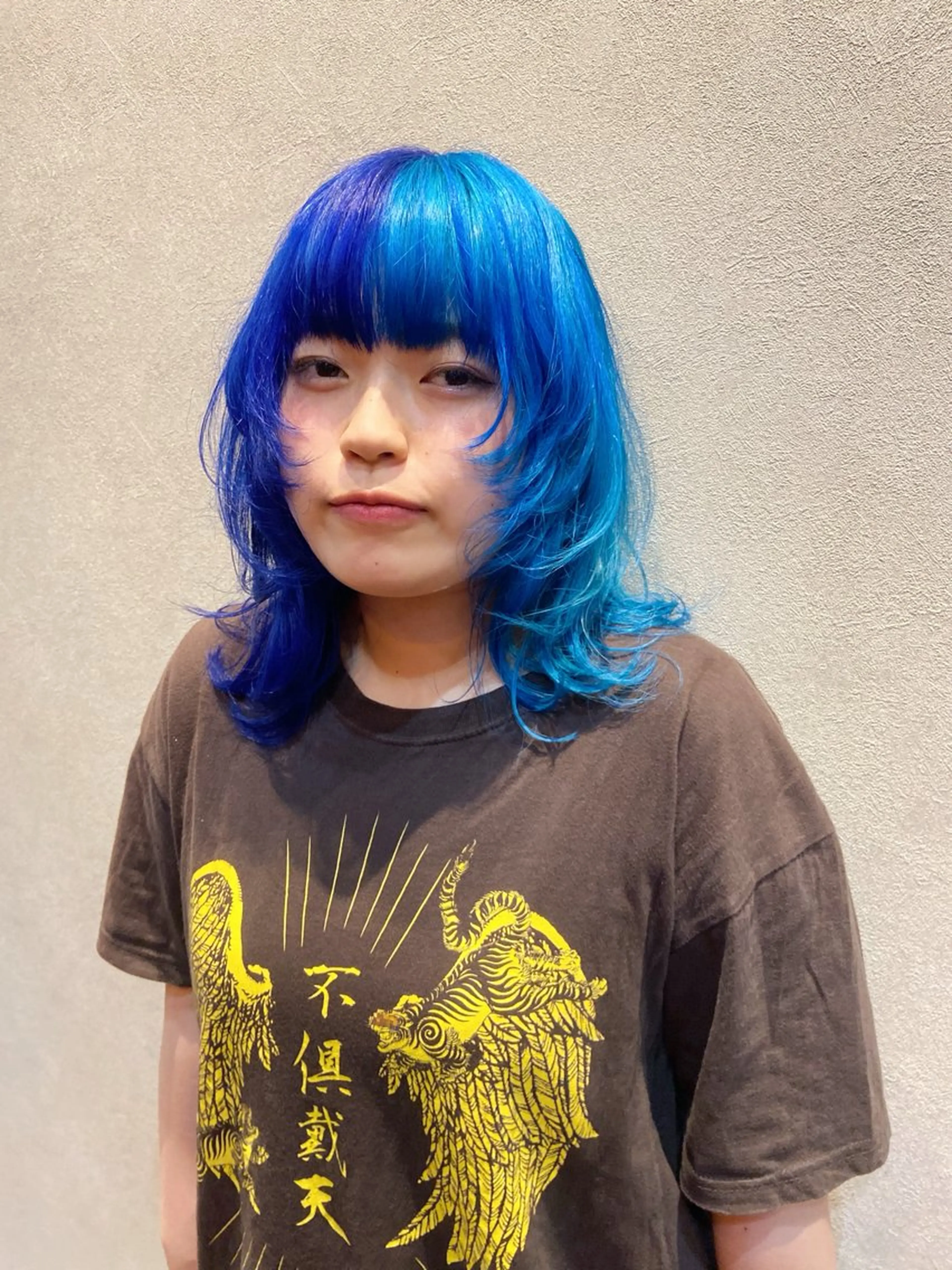 ミディアム カラー ヘアカラー デザインパーマ 藤田和樹のヘアスタイル