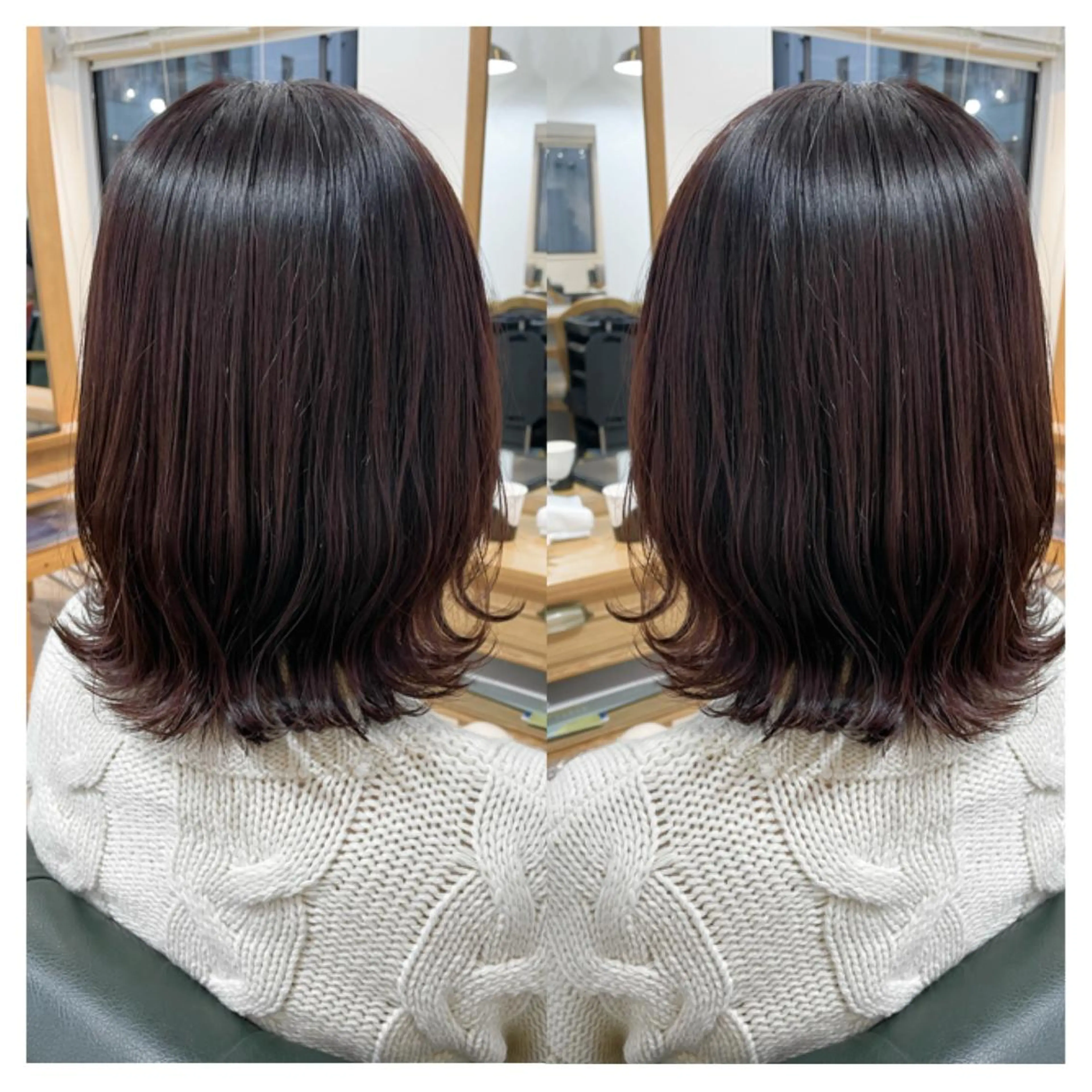 ミディアム カラー カット ヘアカラー トリートメント 村山 茉衣のヘアスタイル