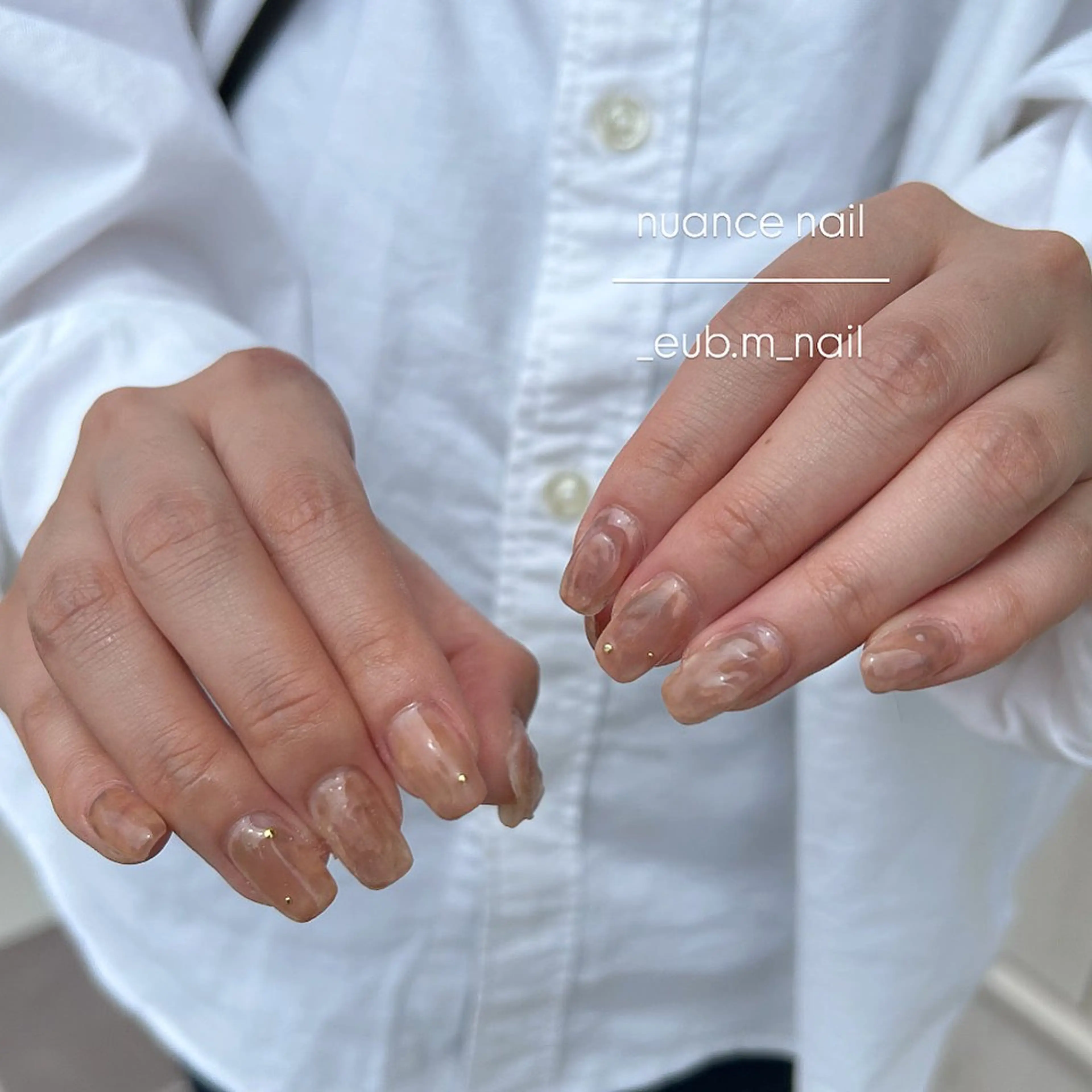 ネイル ニュアンスネイル ぷっくりネイル ハンドネイル 深夜ネイルサロン eub.m_nailのネイルデザイン