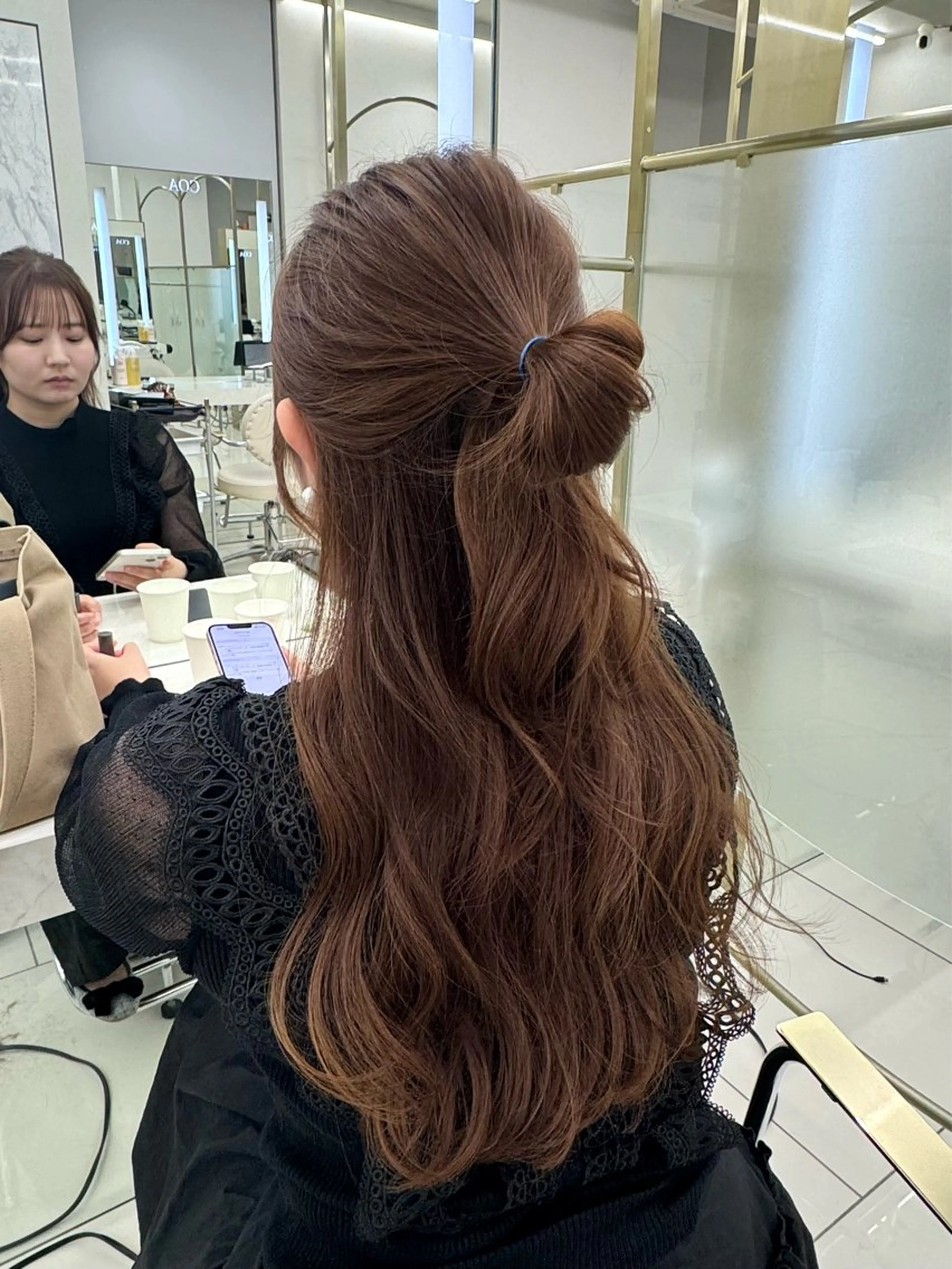 ロング カラー カット ヘアカラー トリートメント COA GINZA 空也/前髪/顔まわりのヘアスタイル