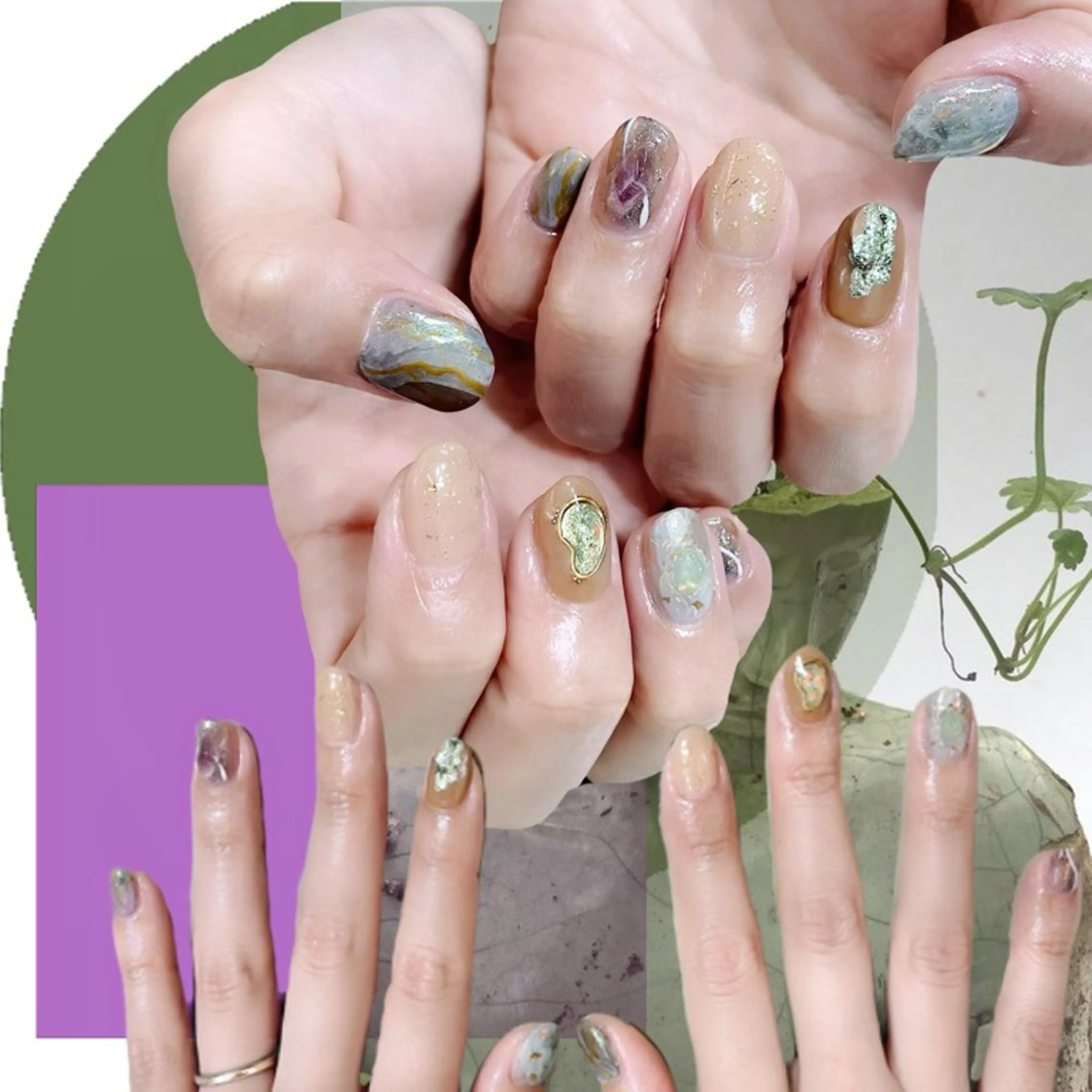 ネイル オーロラネイル 氷ネイル・うるうるネイル 韓国ネイル マグネットネイル ミラーネイル VOLLMOND nailのネイルデザイン