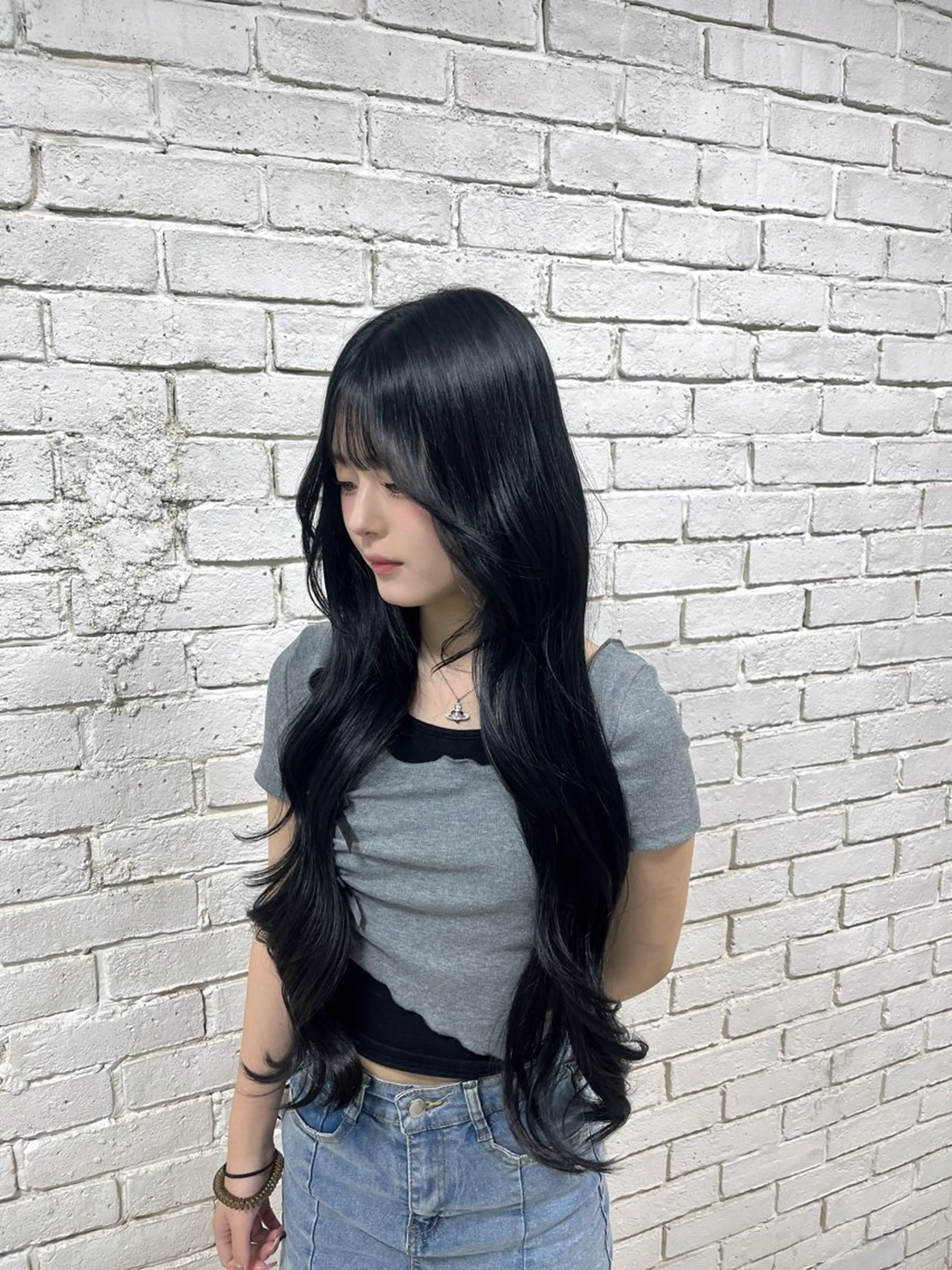 ロング カラー 🦋韓国ヘア💙 RUNAのヘアスタイル