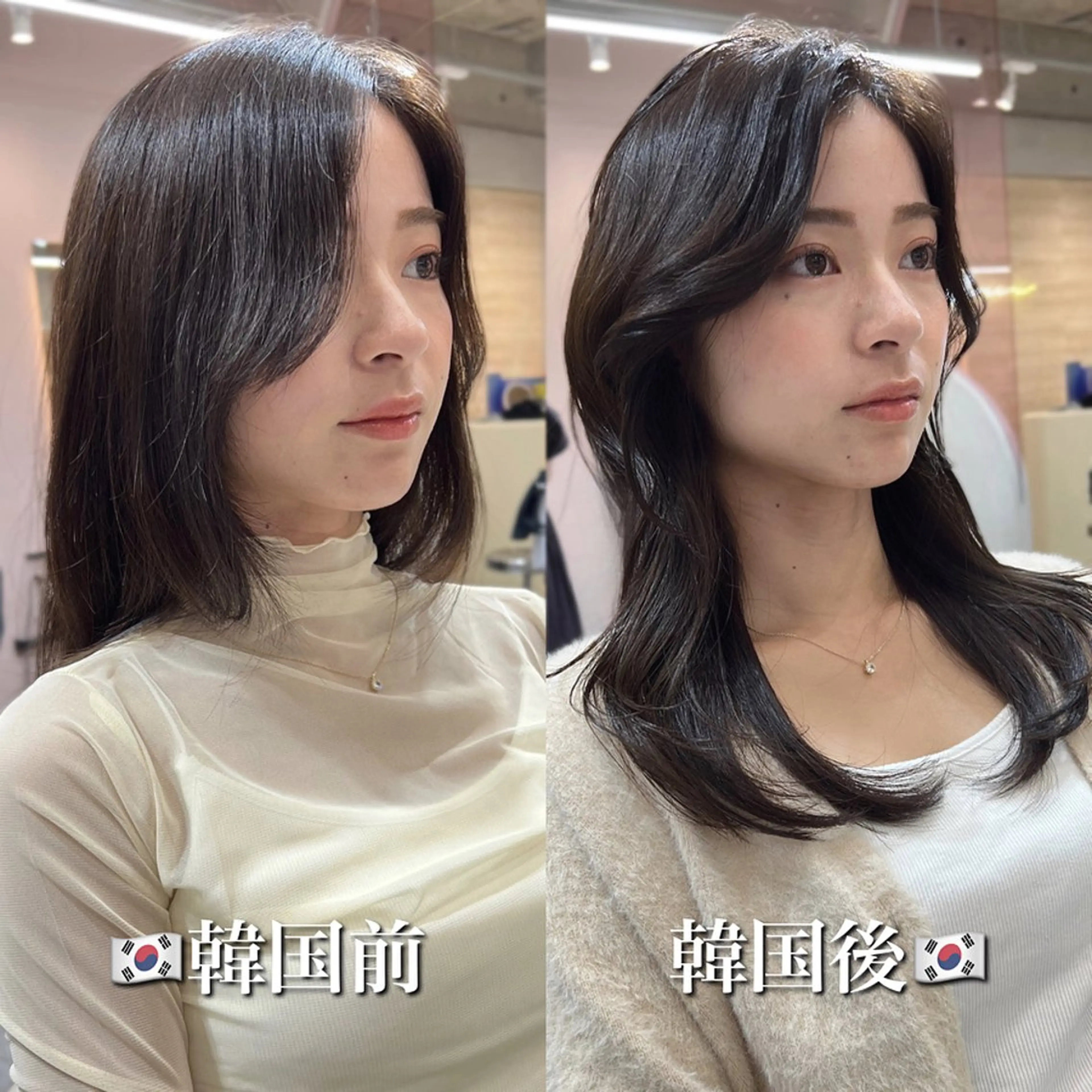 ミディアム カラー ヘアアレンジ グレージュ 韓国風ヘア レイヤーカット 🔶似合わせセンター パート/ヤス🔶のヘアスタイル