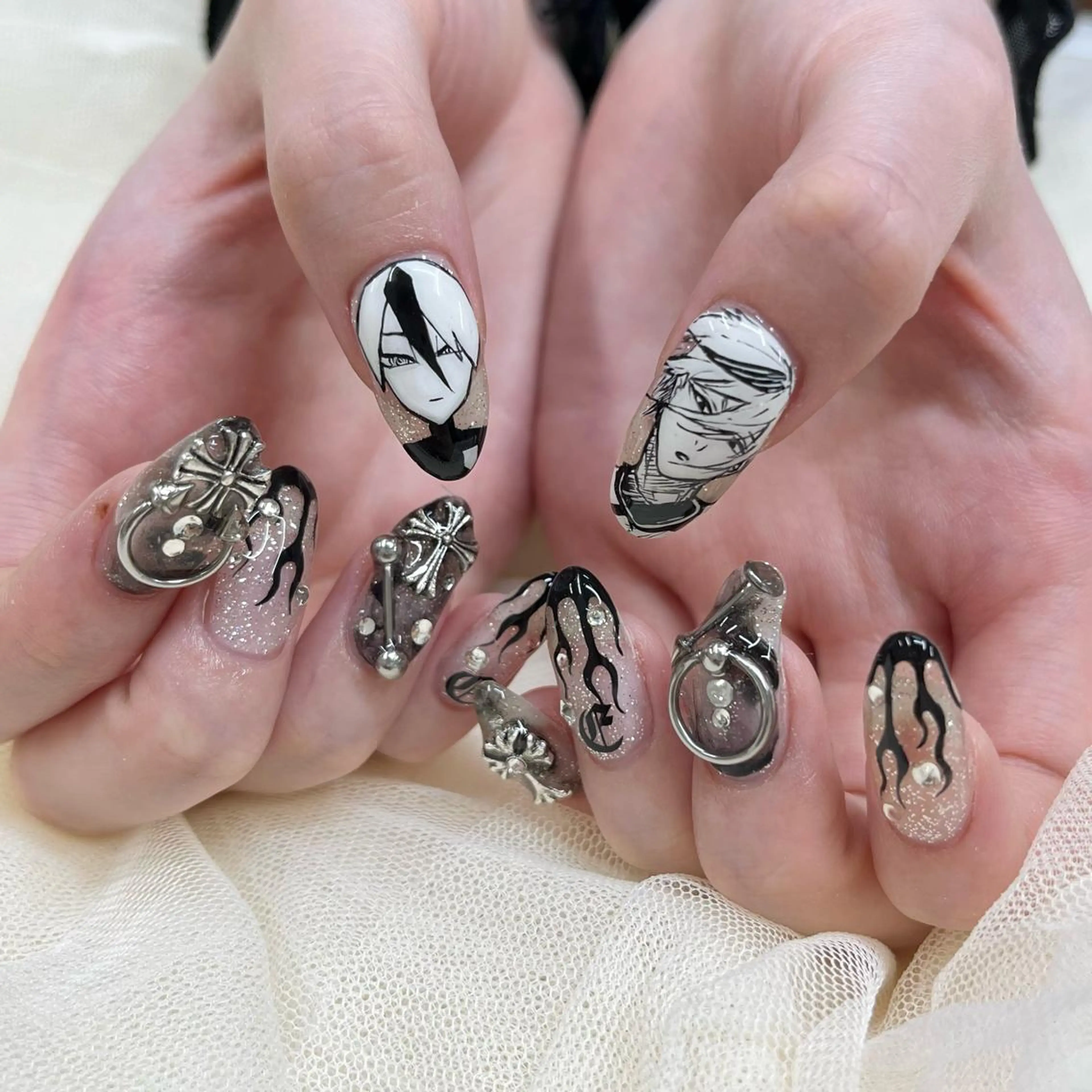 ロング ネイル 持ち込み ハンドネイル 池袋痛ネイル Nok. 渡辺のネイルデザイン