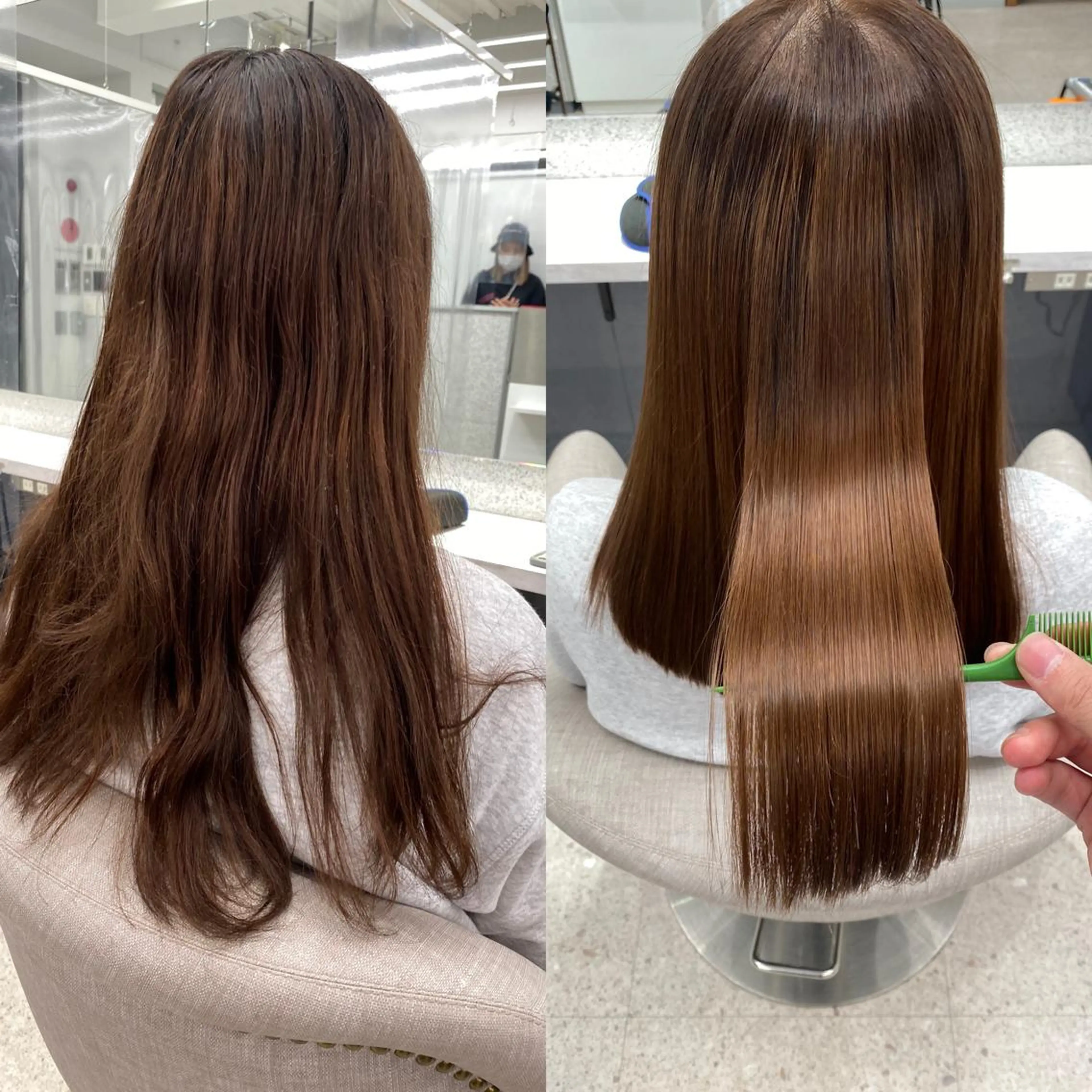 セミロング カラー 京都レイヤーカット/ 縮毛矯正/羽柴りくのヘアスタイル