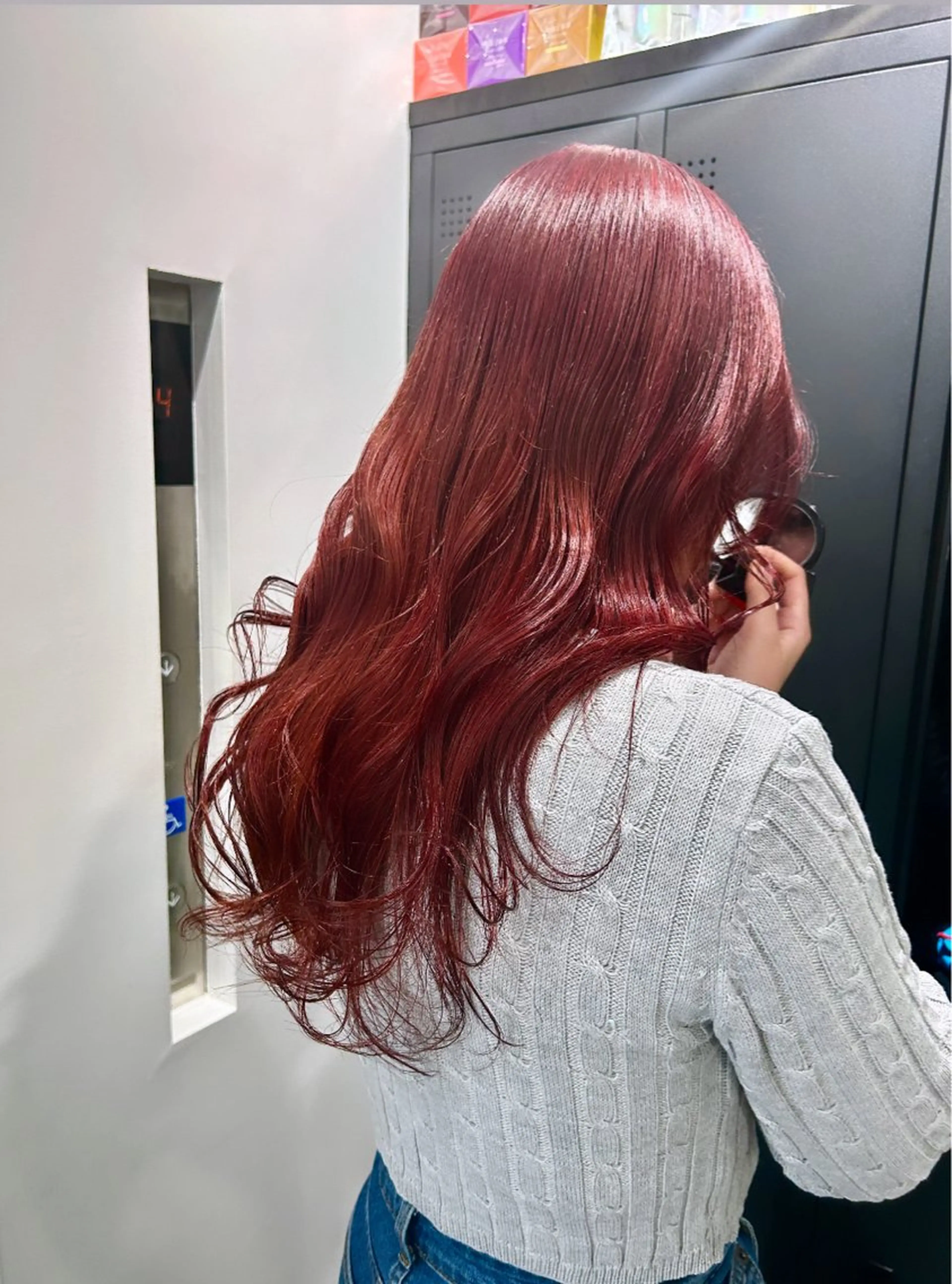 ロング カラー ブリーチ レッドカラー 🎀ヘアセット透明感 /REINA🎀のヘアスタイル