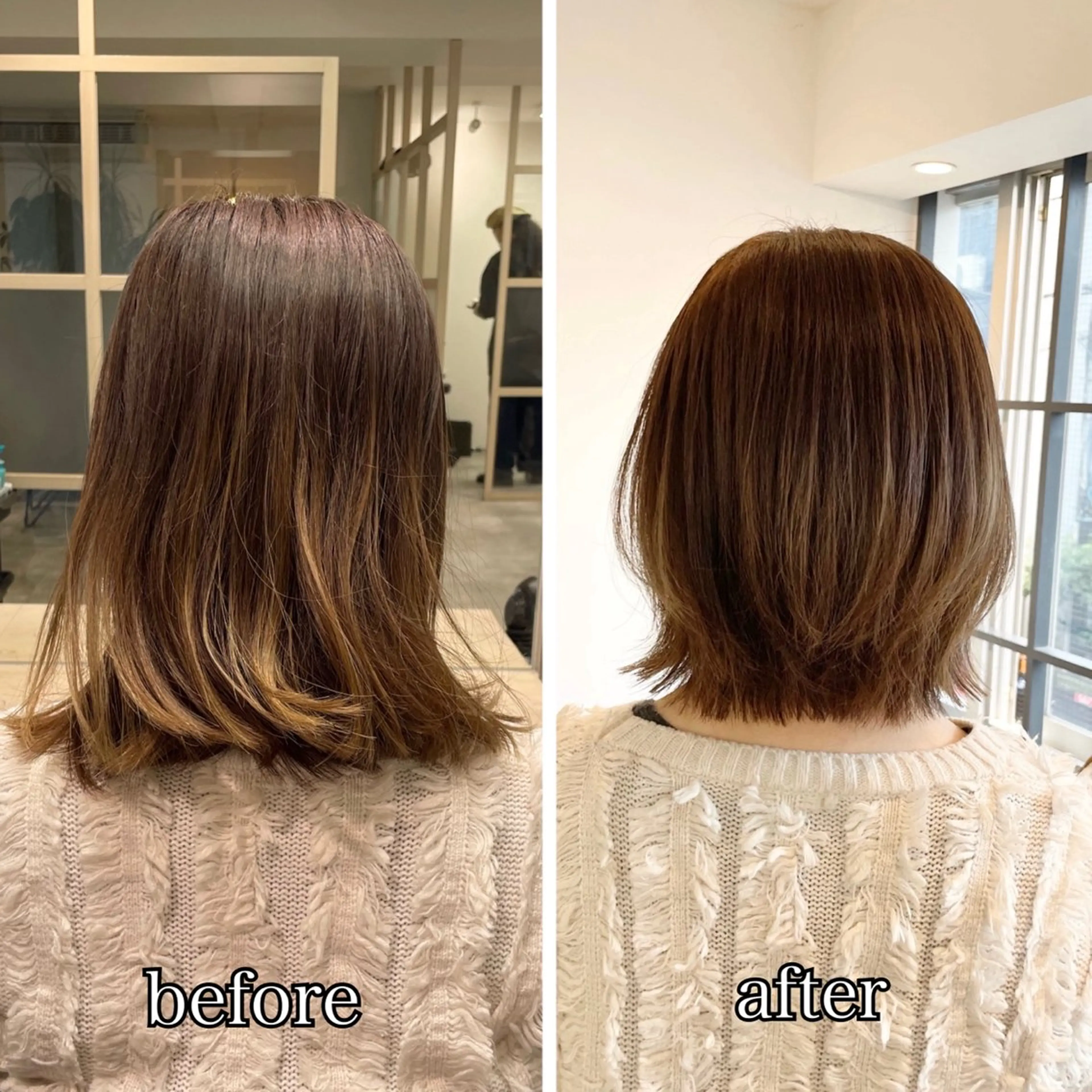 ショート カラー ボブ くびれヘア 🌷ピンクカラー くどう🌷のヘアスタイル