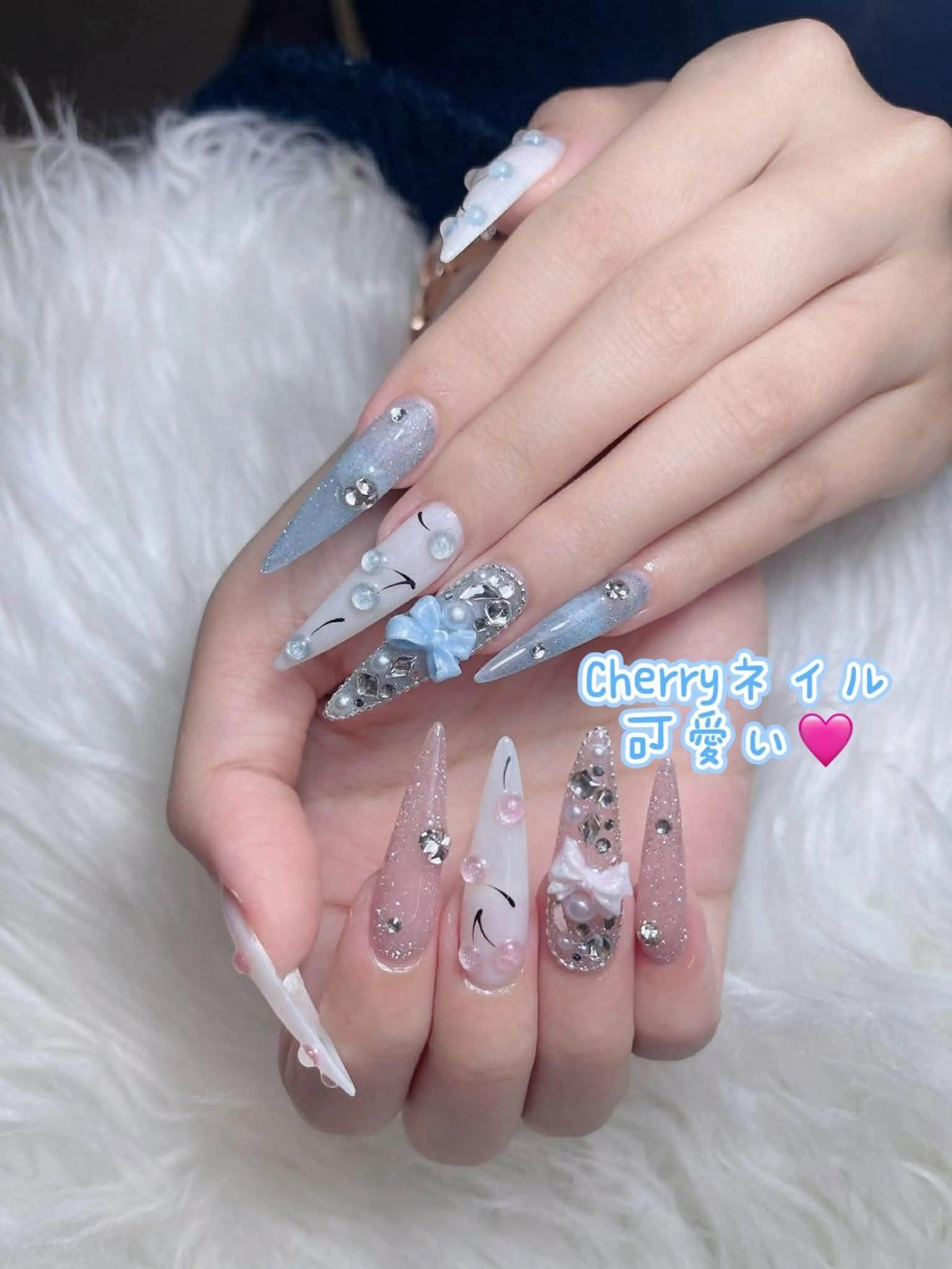 ネイル オーロラネイル チークネイル 長さ出し フレンチネイル 韓国ネイル ハンドネイル Lumi Shinokuboのネイルデザイン