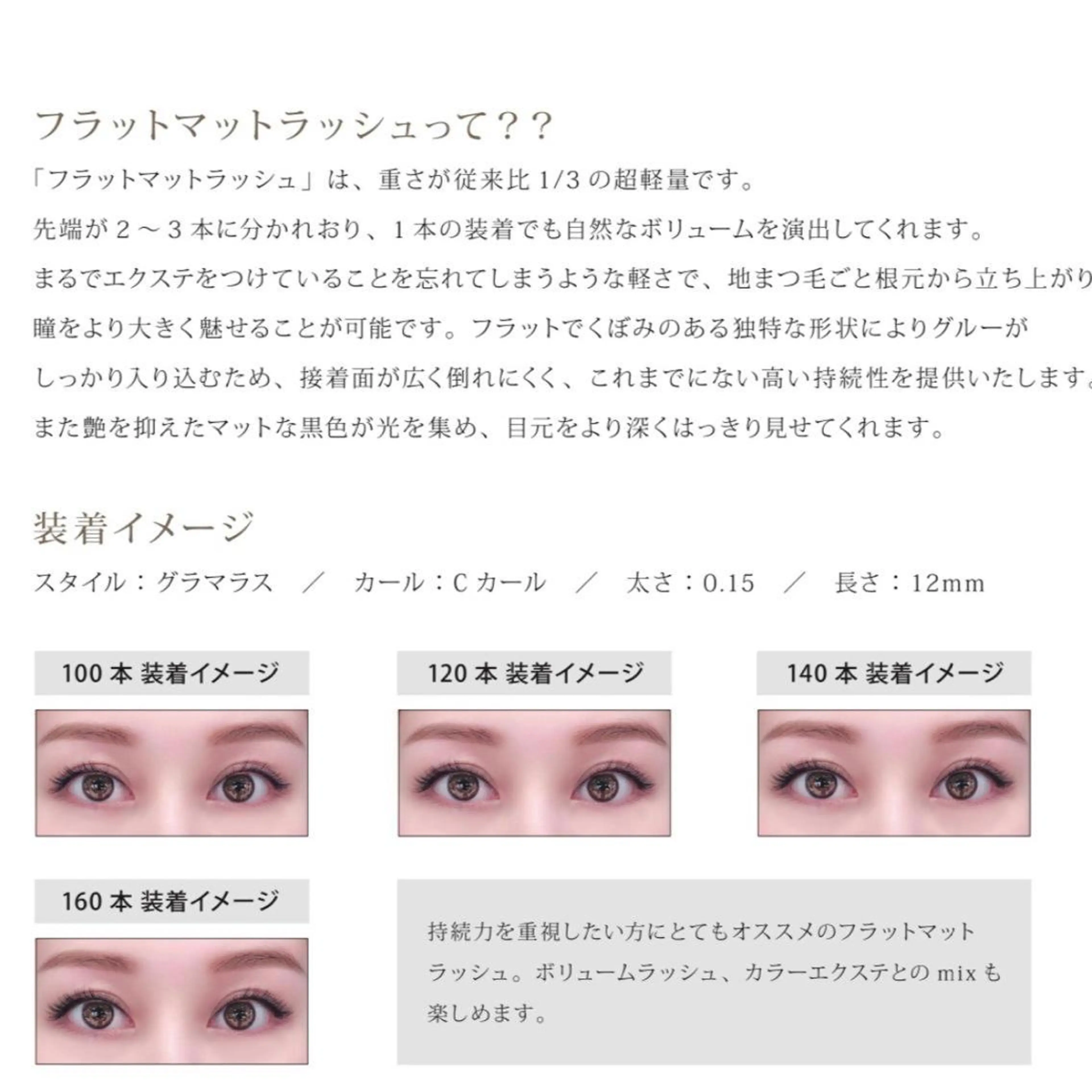 マツエク・マツパ フラットラッシュ Angelica Michelleのマツエク・マツパデザイン