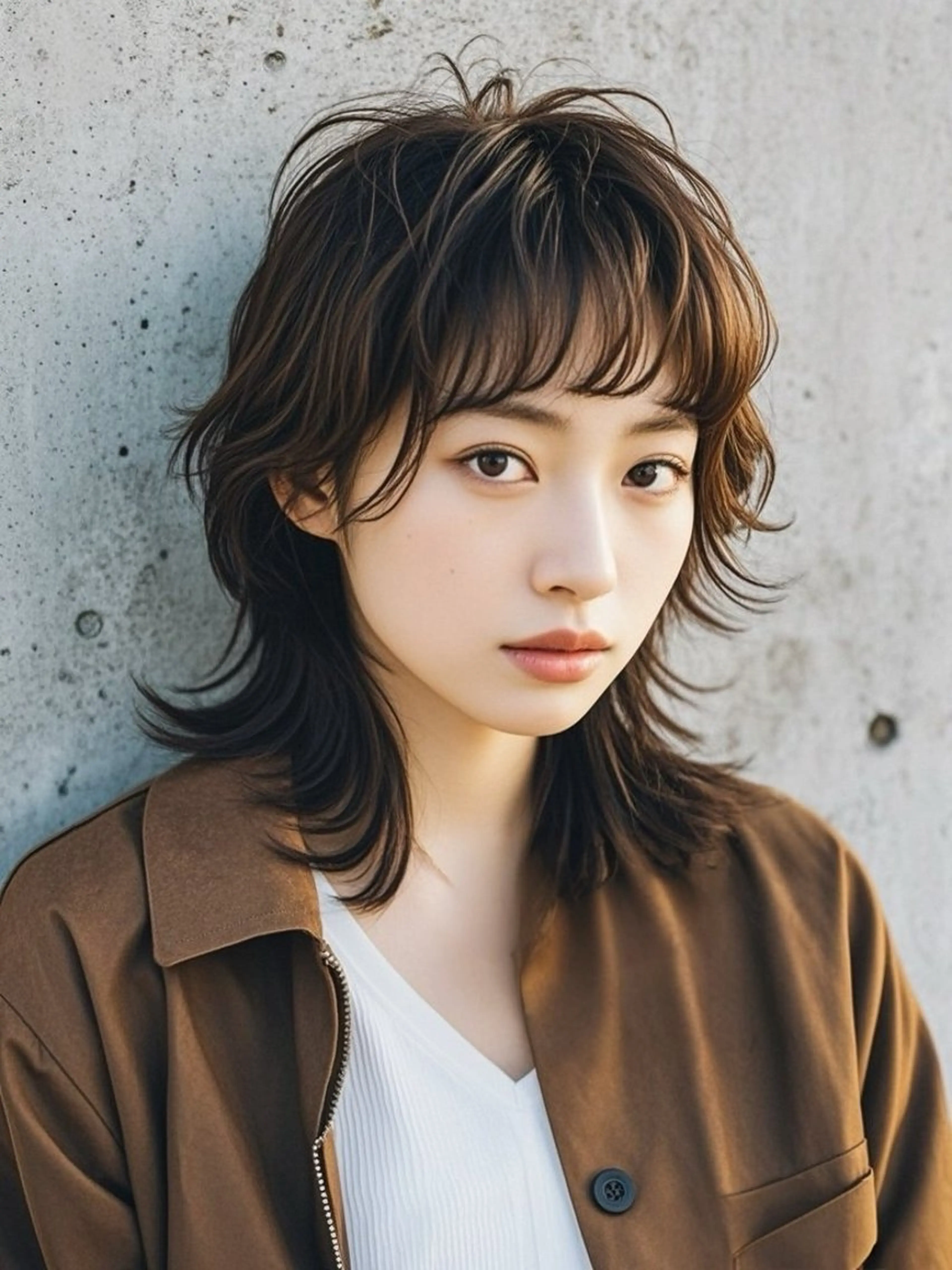 ミディアム ショートボブ ミディアムレイヤー ミディアムパーマ アッシュ ボブ カット ウルフカット 811 大阪梅田 ウルフのヘアスタイル