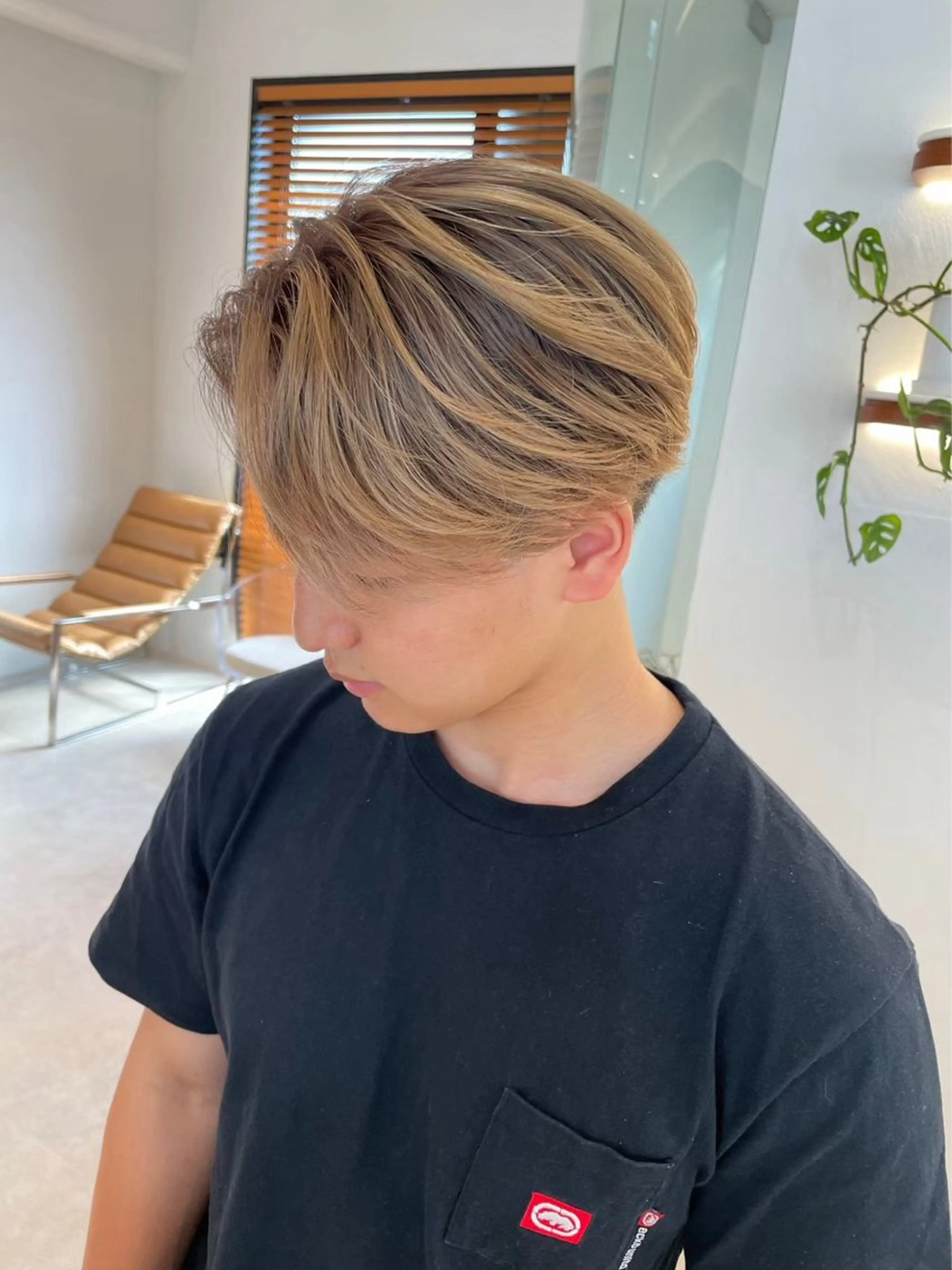 カラー メンズ メンズバレイヤージュ メンズブリーチ センターパート メンズハイトーン メンズインナーカラー ヘアカラー heavenly by HAVANA新宿所属・メンズショート/ピン パーマ/新宿/フウガのヘアスタイル