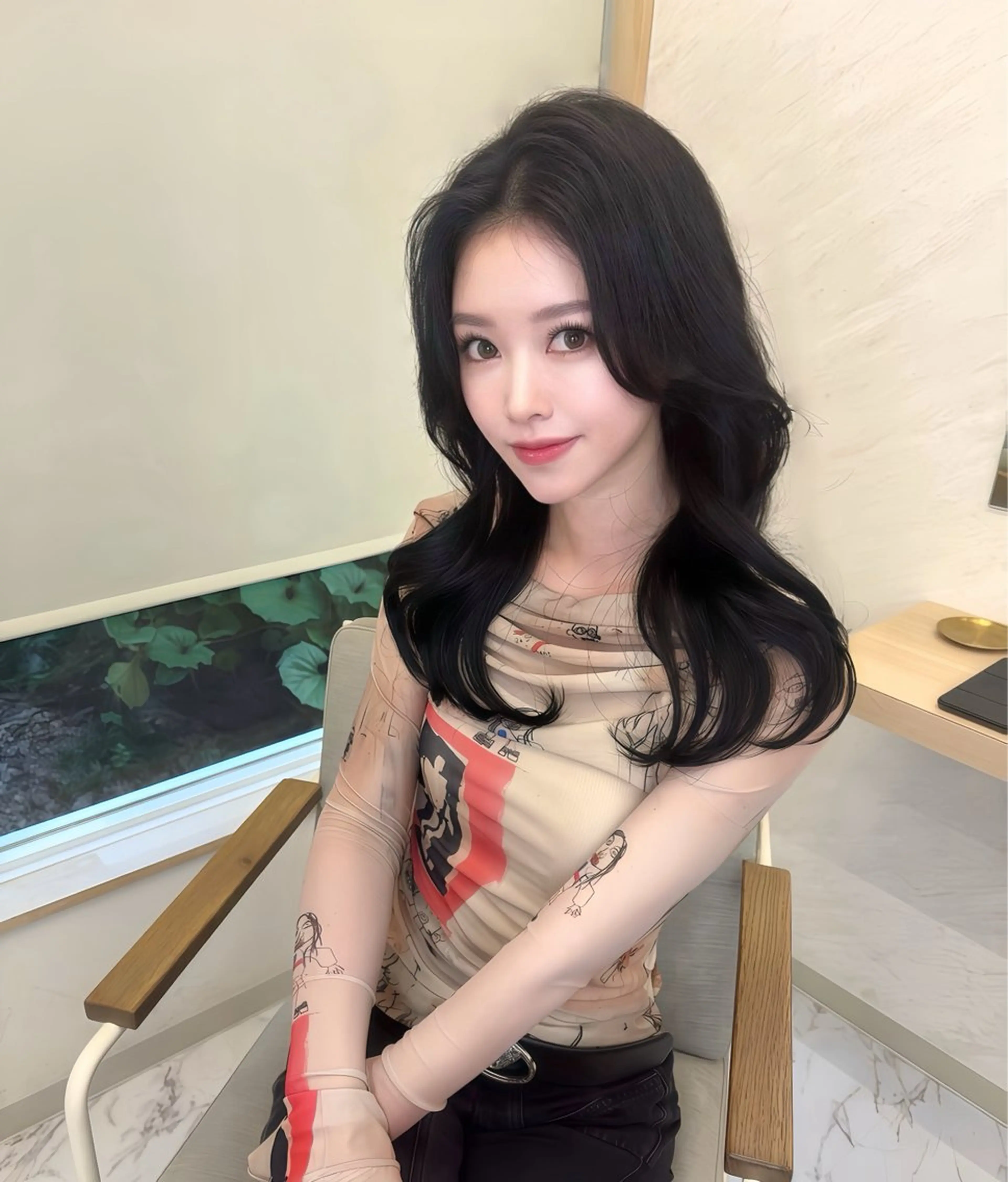 セミロング 成瀬 千佳のヘアスタイル