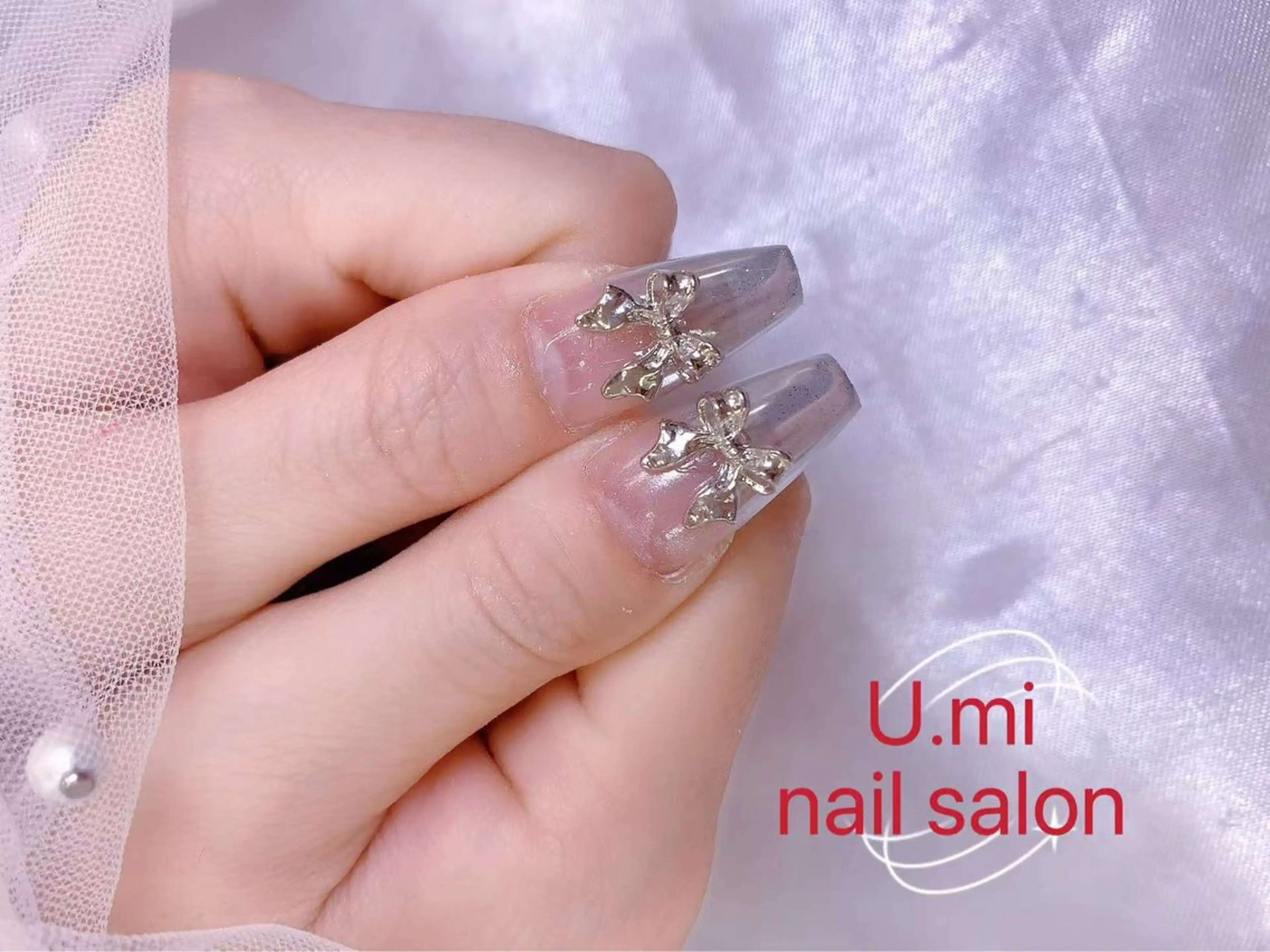 ネイル ボルドー チークネイル 長さ出し フレンチネイル ジェルネイル UMI ネイルサロン新宿🎀のネイルデザイン