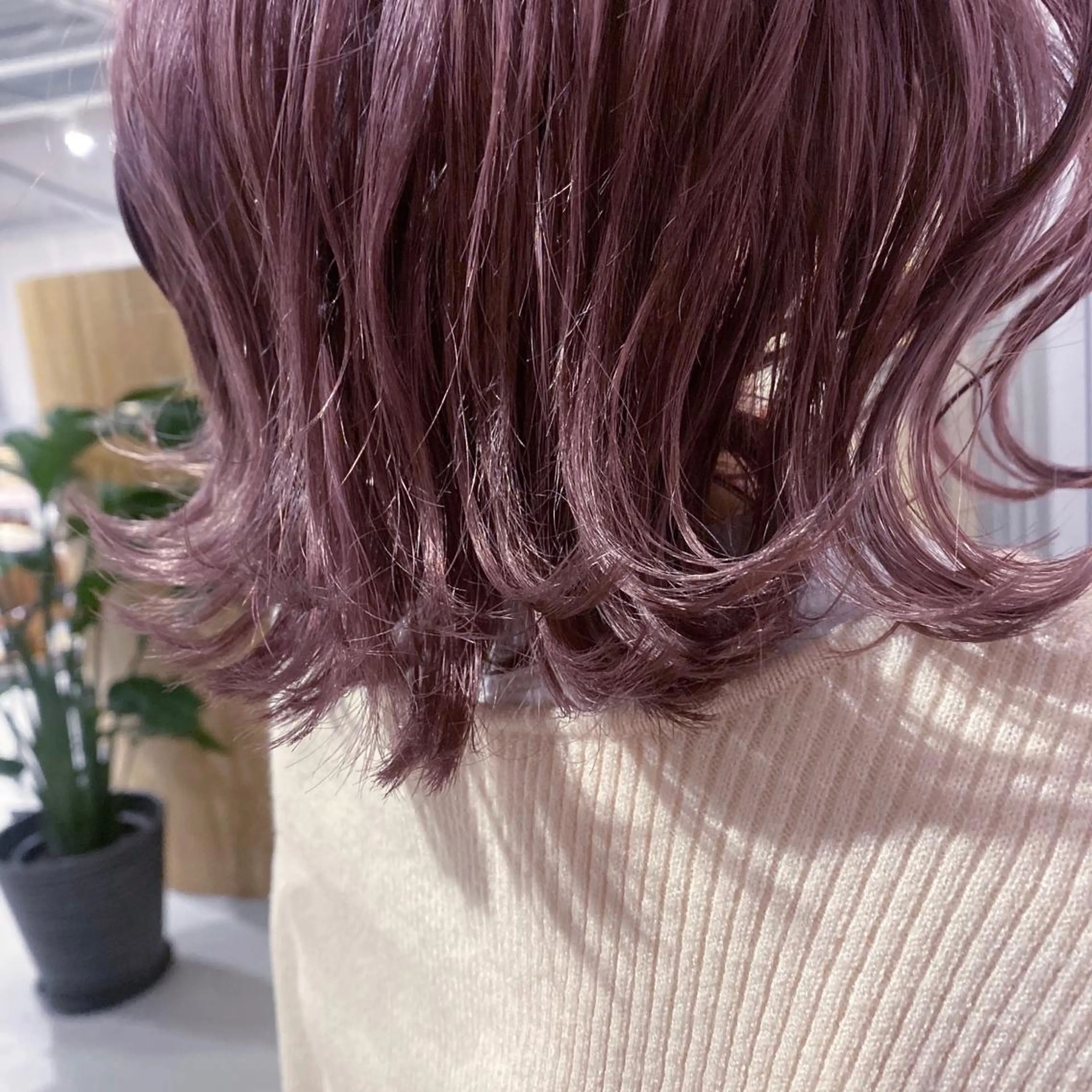 ミディアム カラー ピンクカラー バイオレットカラー アオイ🩵暖色 /まろやかカラーのヘアスタイル