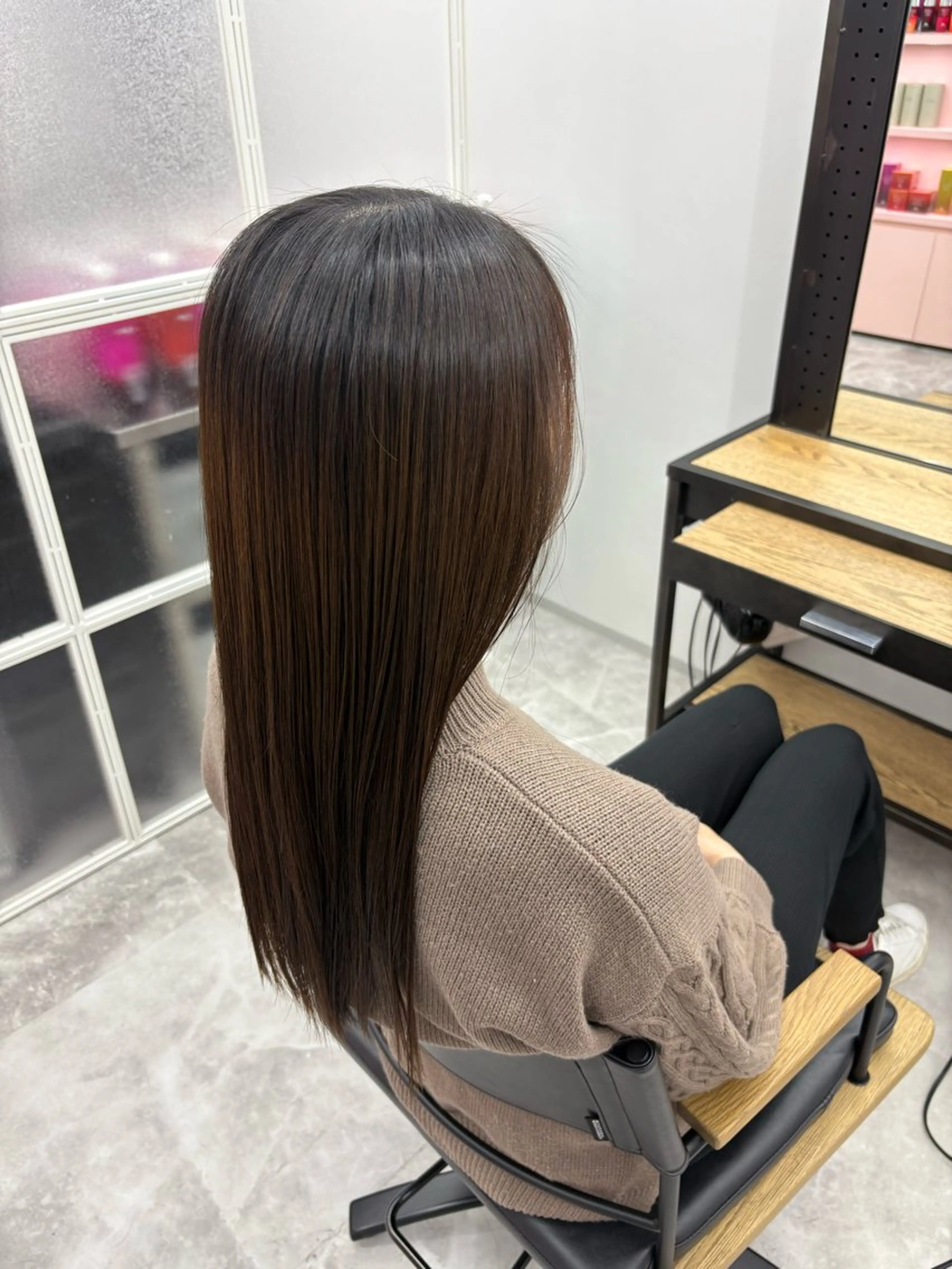 ロング 縮毛矯正 ヨ ネのヘアスタイル